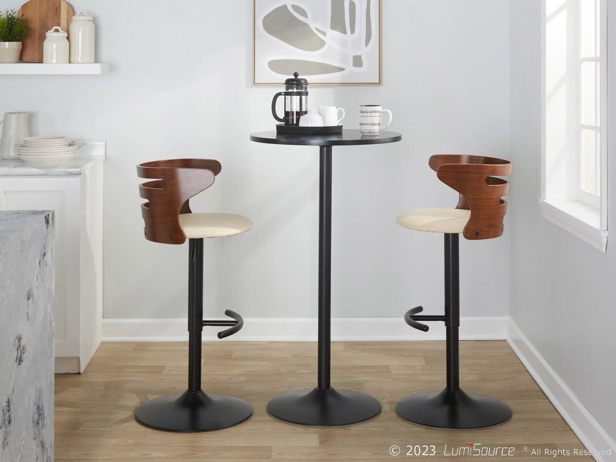 Cosi Adjustable Barstool - Set of 2 By LumiSource - BS-COSIPU-RT2 BKWLBN2 - Image 14