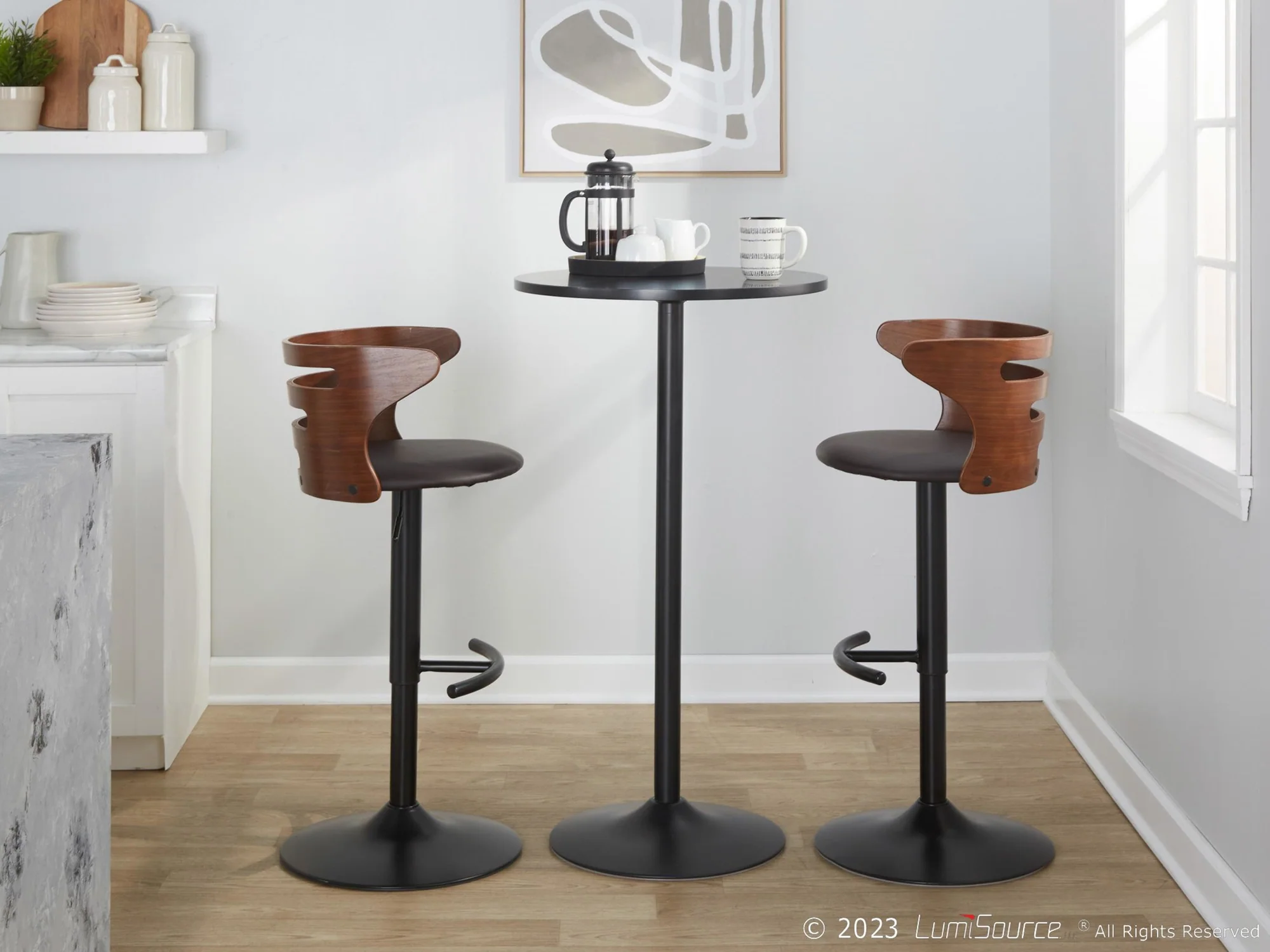 Cosi Adjustable Barstool - Set of 2 By LumiSource - BS-COSIPU-RT2 BKWLBN2 - Image 2