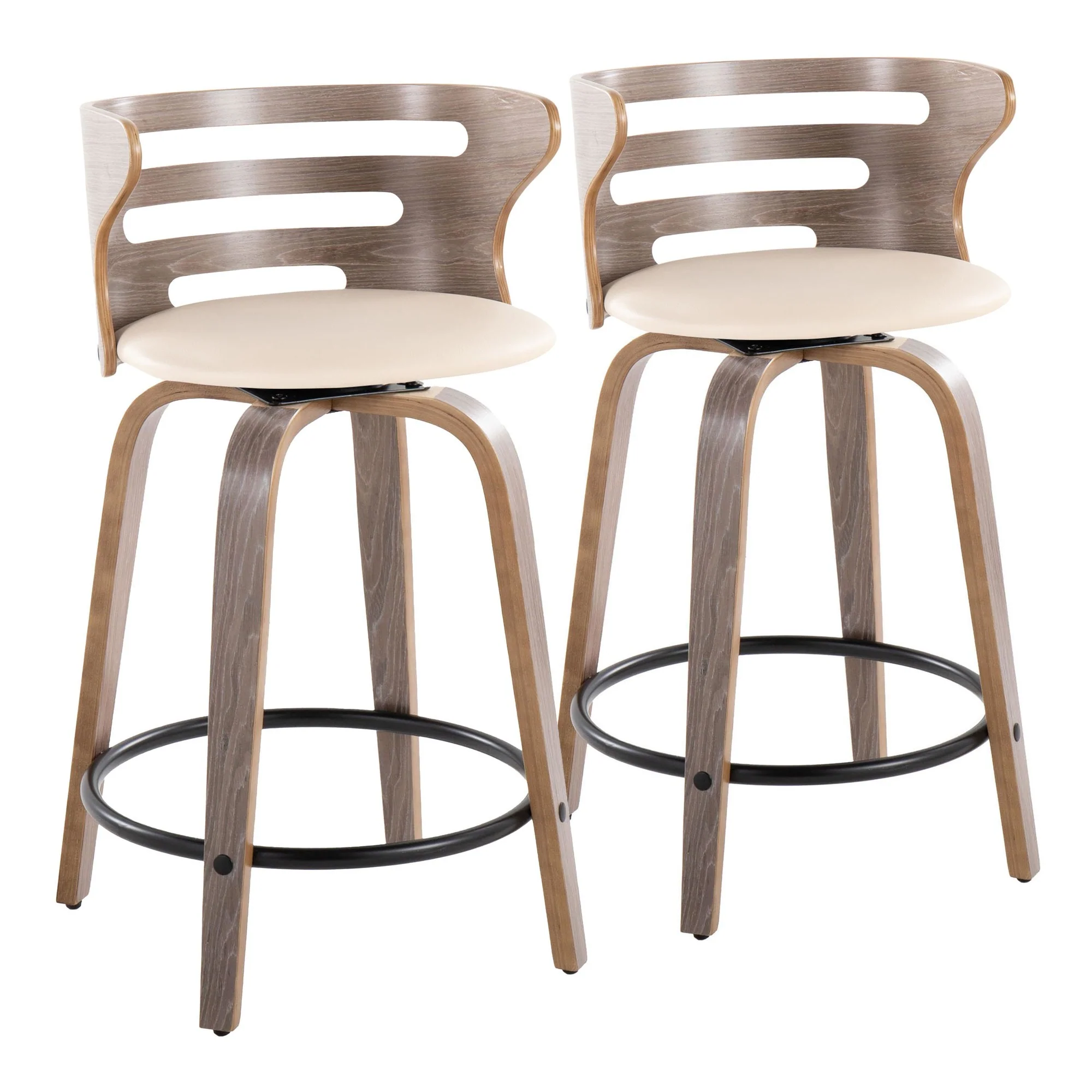 Cosini 24" Fixed-Height Counter Stool - Set of 2 By LumiSource - B24-COSIPU-GRTZQ2 LGYLGYBK2 - Image 15