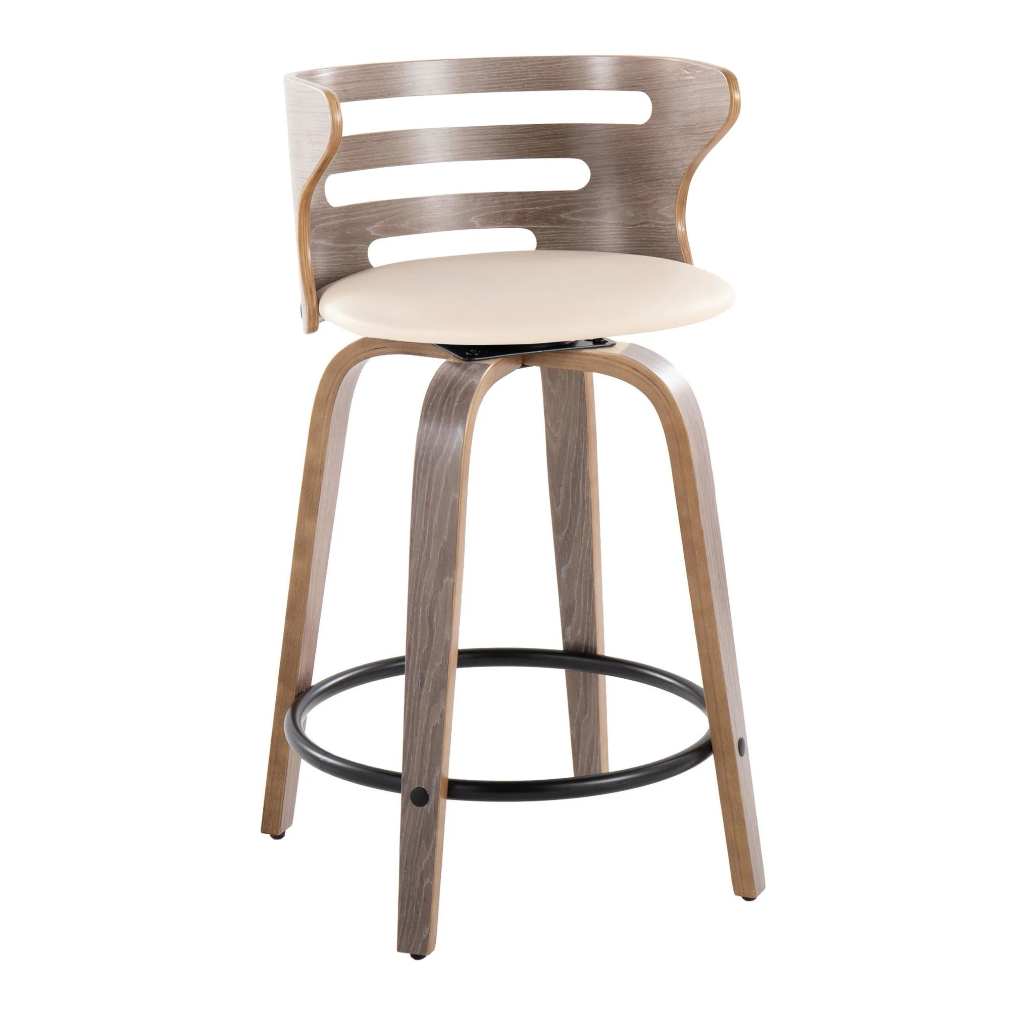 Cosini 24" Fixed-Height Counter Stool - Set of 2 By LumiSource - B24-COSIPU-GRTZQ2 LGYLGYBK2 - Image 16