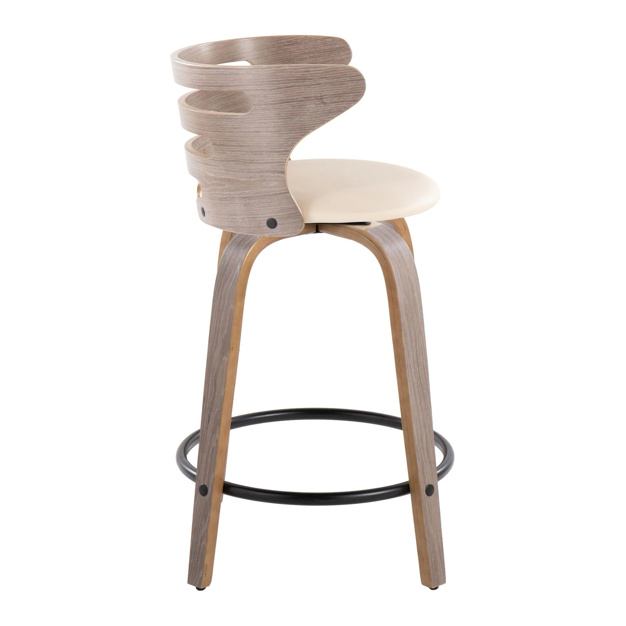 Cosini 24" Fixed-Height Counter Stool - Set of 2 By LumiSource - B24-COSIPU-GRTZQ2 LGYLGYBK2 - Image 17