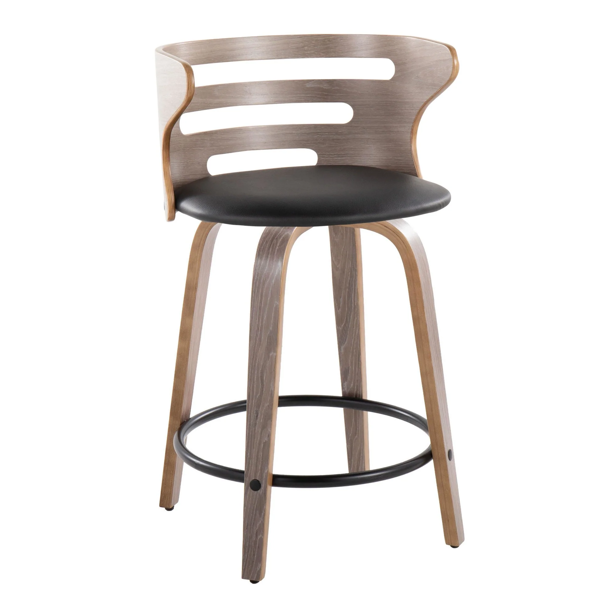 Cosini 24" Fixed-Height Counter Stool - Set of 2 By LumiSource - B24-COSIPU-GRTZQ2 LGYLGYBK2 - Image 6