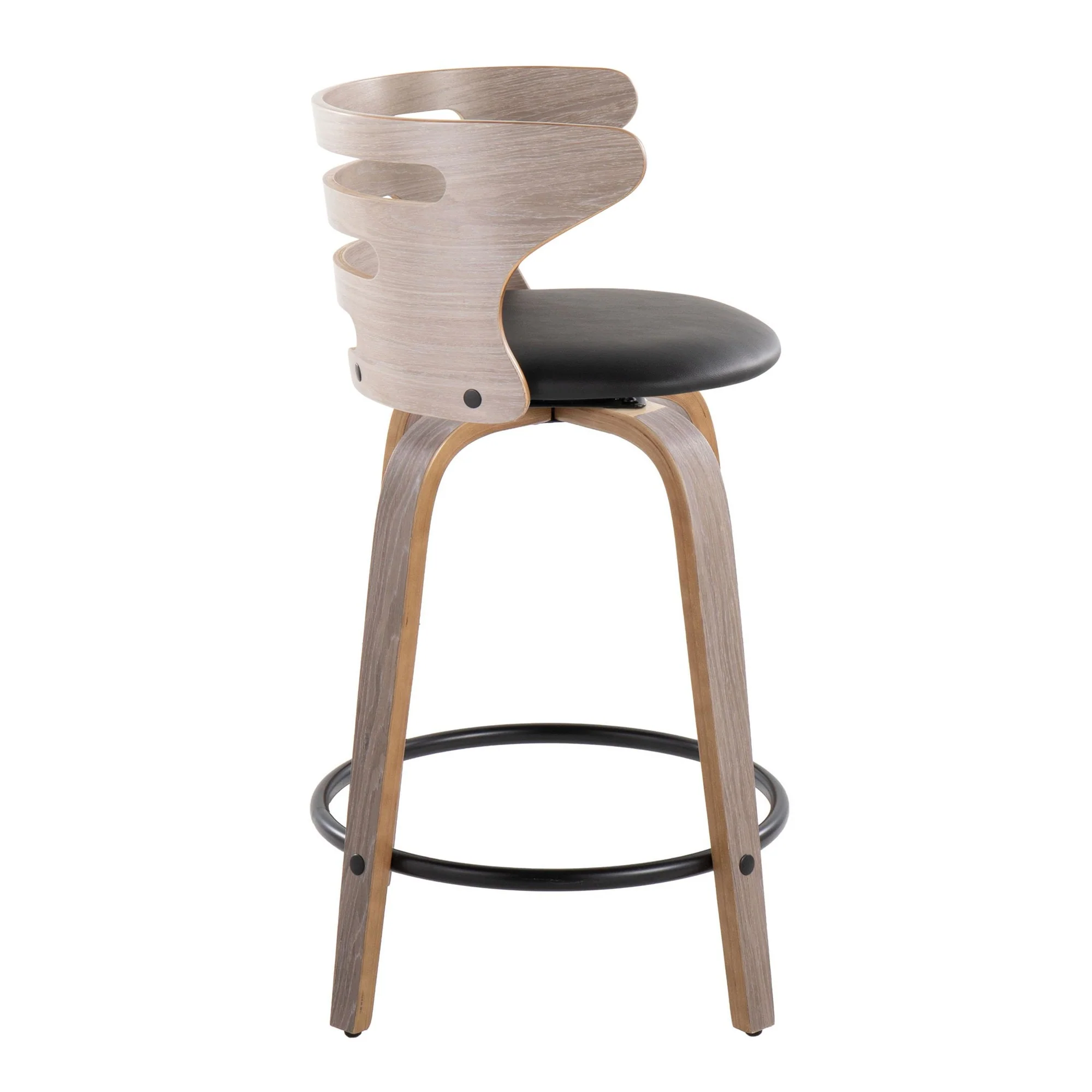 Cosini 24" Fixed-Height Counter Stool - Set of 2 By LumiSource - B24-COSIPU-GRTZQ2 LGYLGYBK2 - Image 7