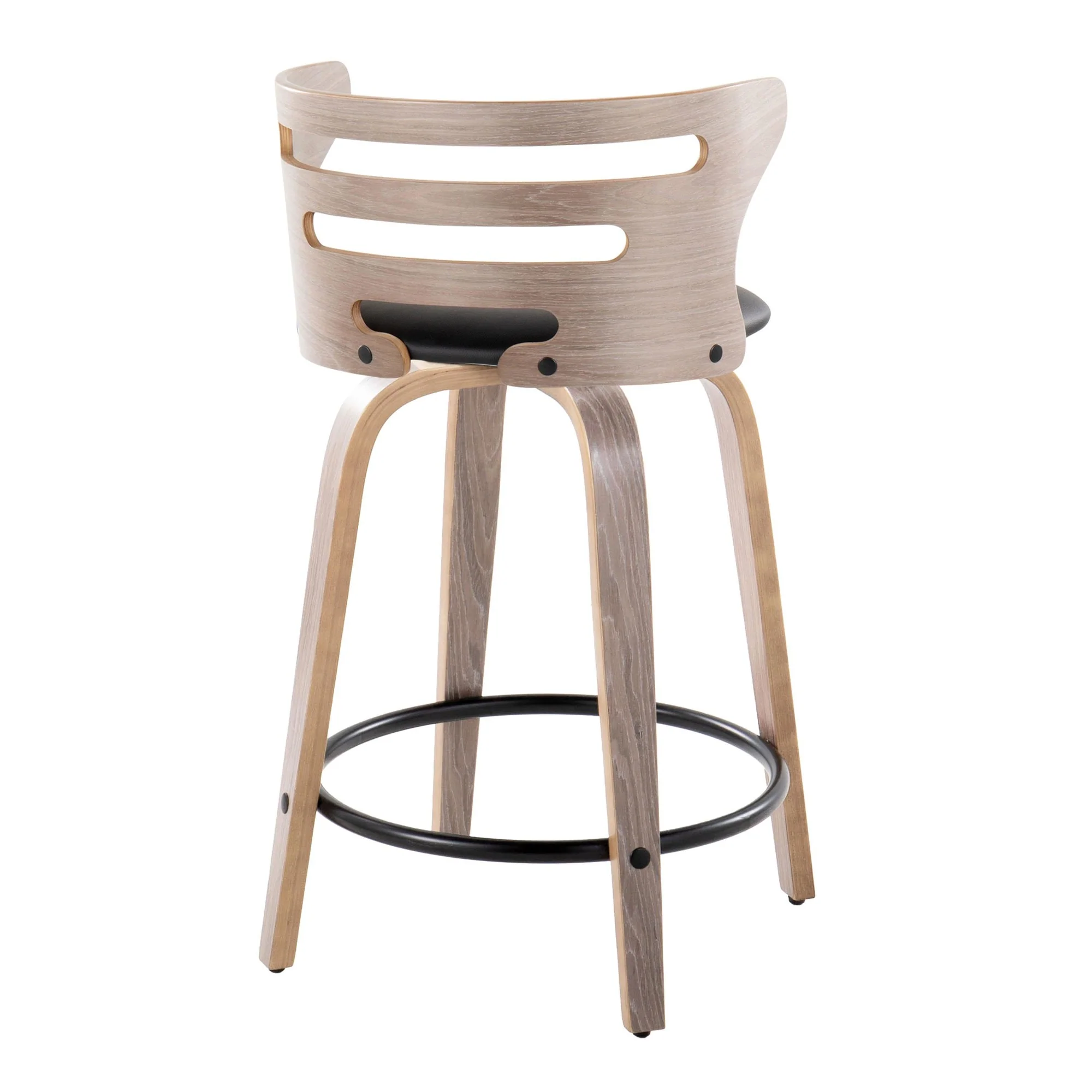 Cosini 24" Fixed-Height Counter Stool - Set of 2 By LumiSource - B24-COSIPU-GRTZQ2 LGYLGYBK2 - Image 8
