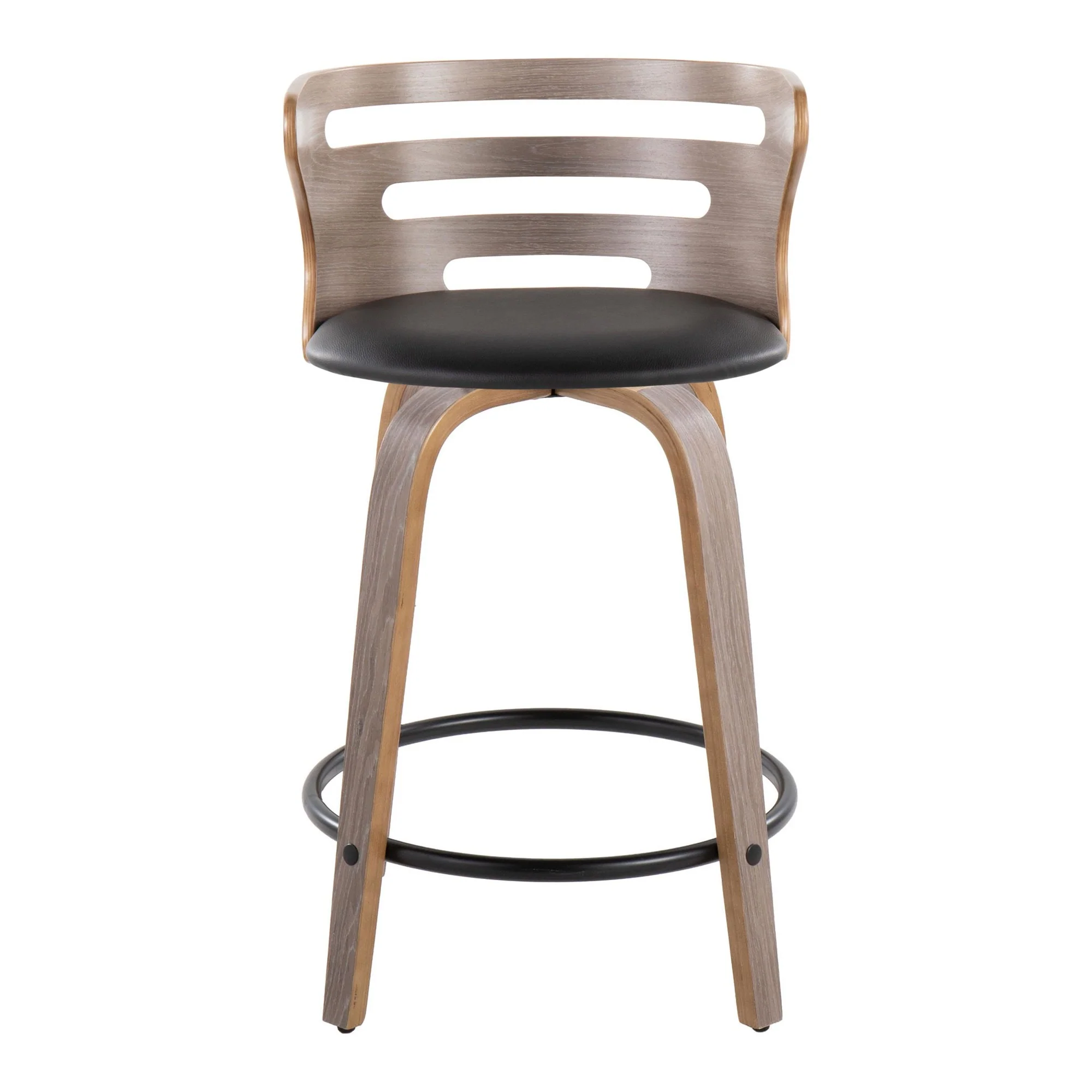 Cosini 24" Fixed-Height Counter Stool - Set of 2 By LumiSource - B24-COSIPU-GRTZQ2 LGYLGYBK2 - Image 9