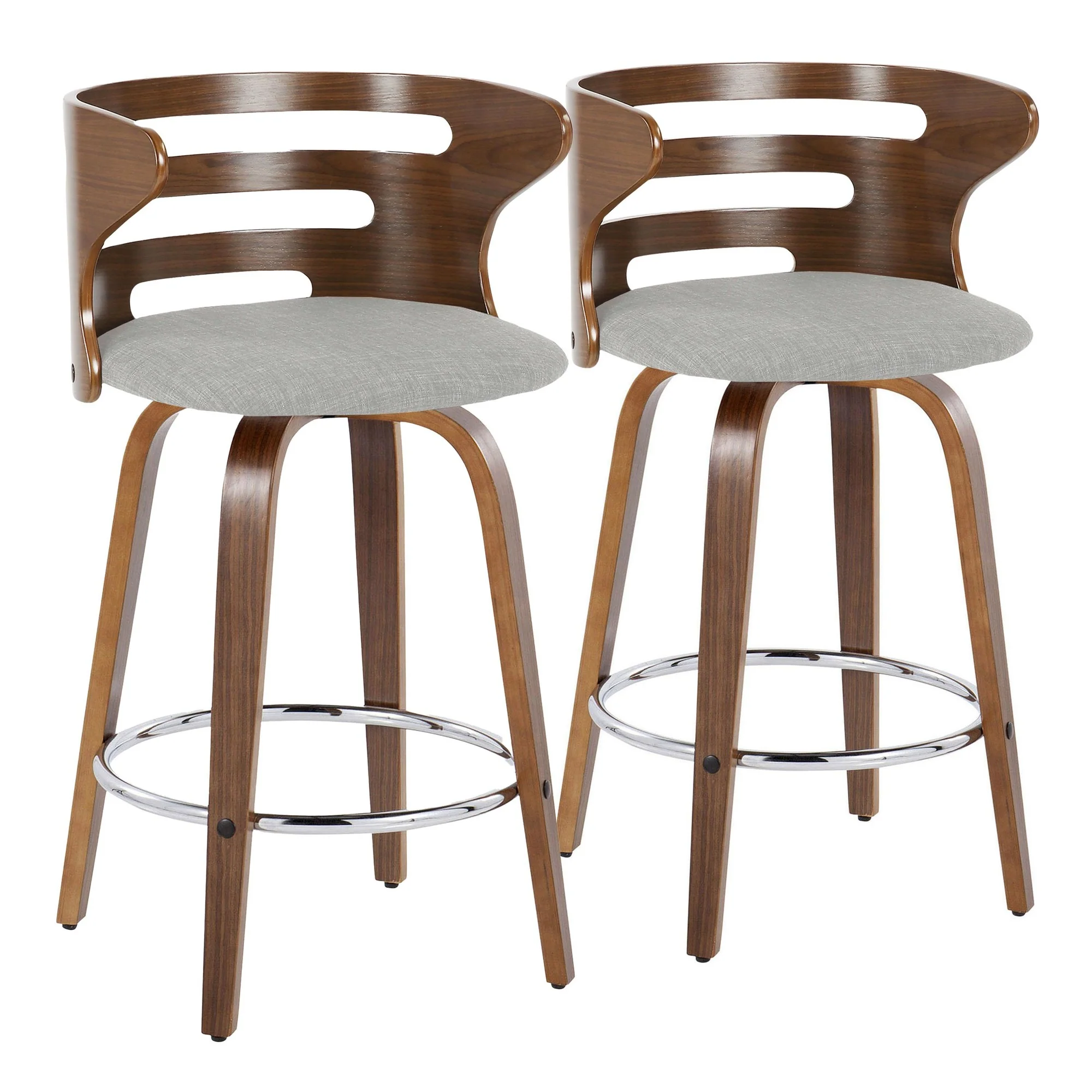 Cosini 26" Fixed-Height Counter Stool - Set of 2 By LumiSource - B26-COSIFB-GRTZR2 WLWLCHAR2 - Image 16