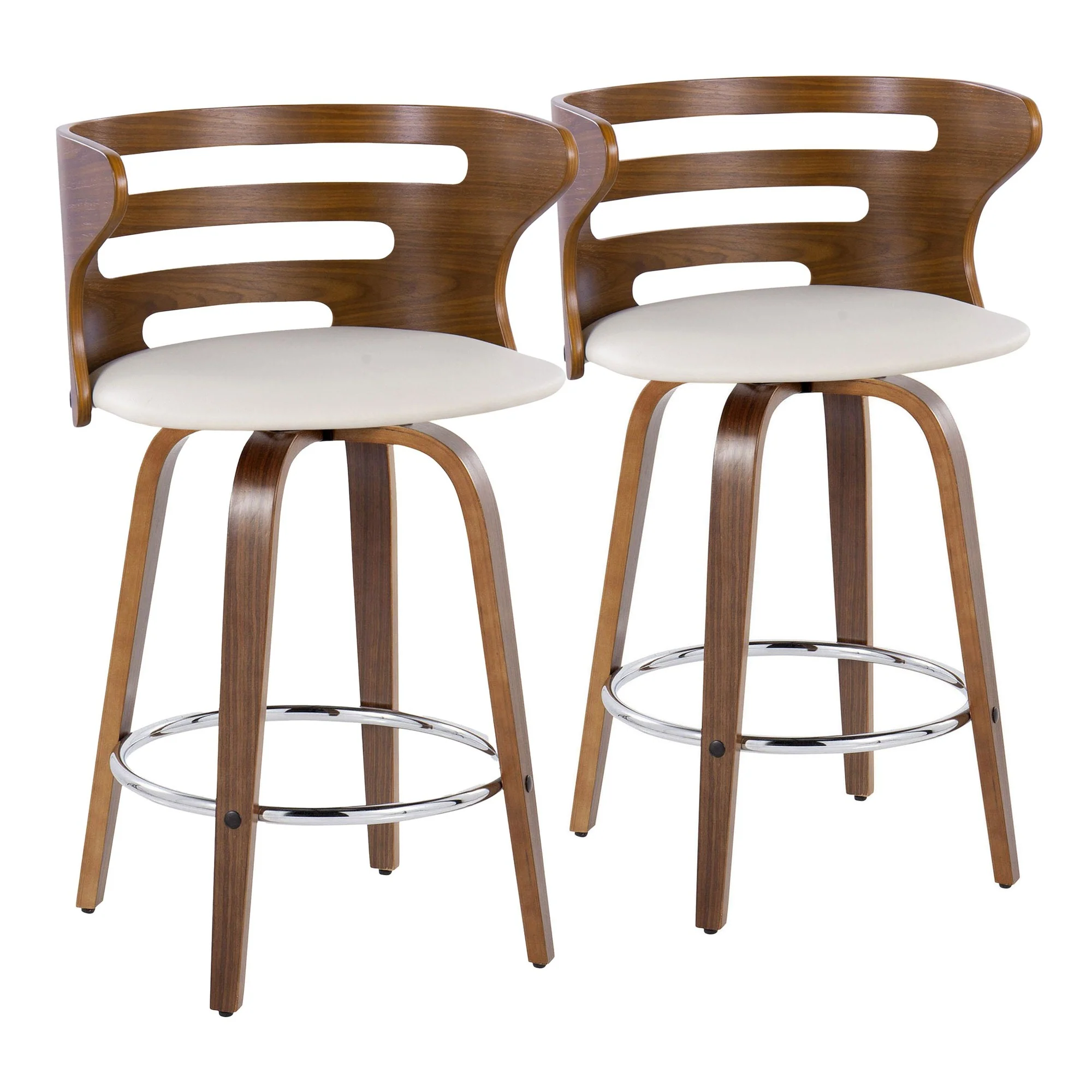 Cosini 26" Fixed-Height Counter Stool - Set of 2 By LumiSource - B26-COSIPU-GRTZR2 WLWLBN2 - Image 15