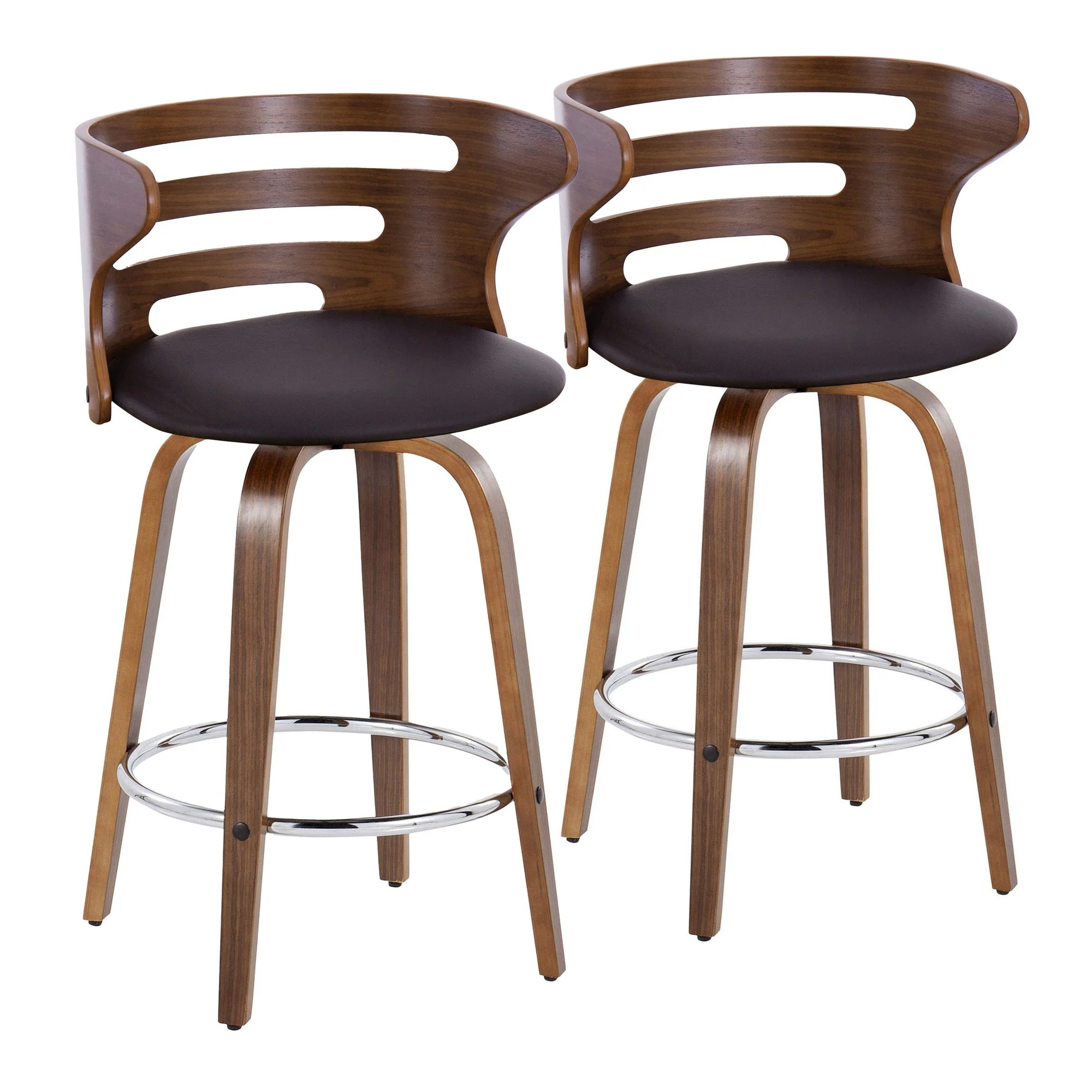 Cosini 26" Fixed-Height Counter Stool - Set of 2 By LumiSource - B26-COSIPU-GRTZR2 WLWLBN2 - Image 9