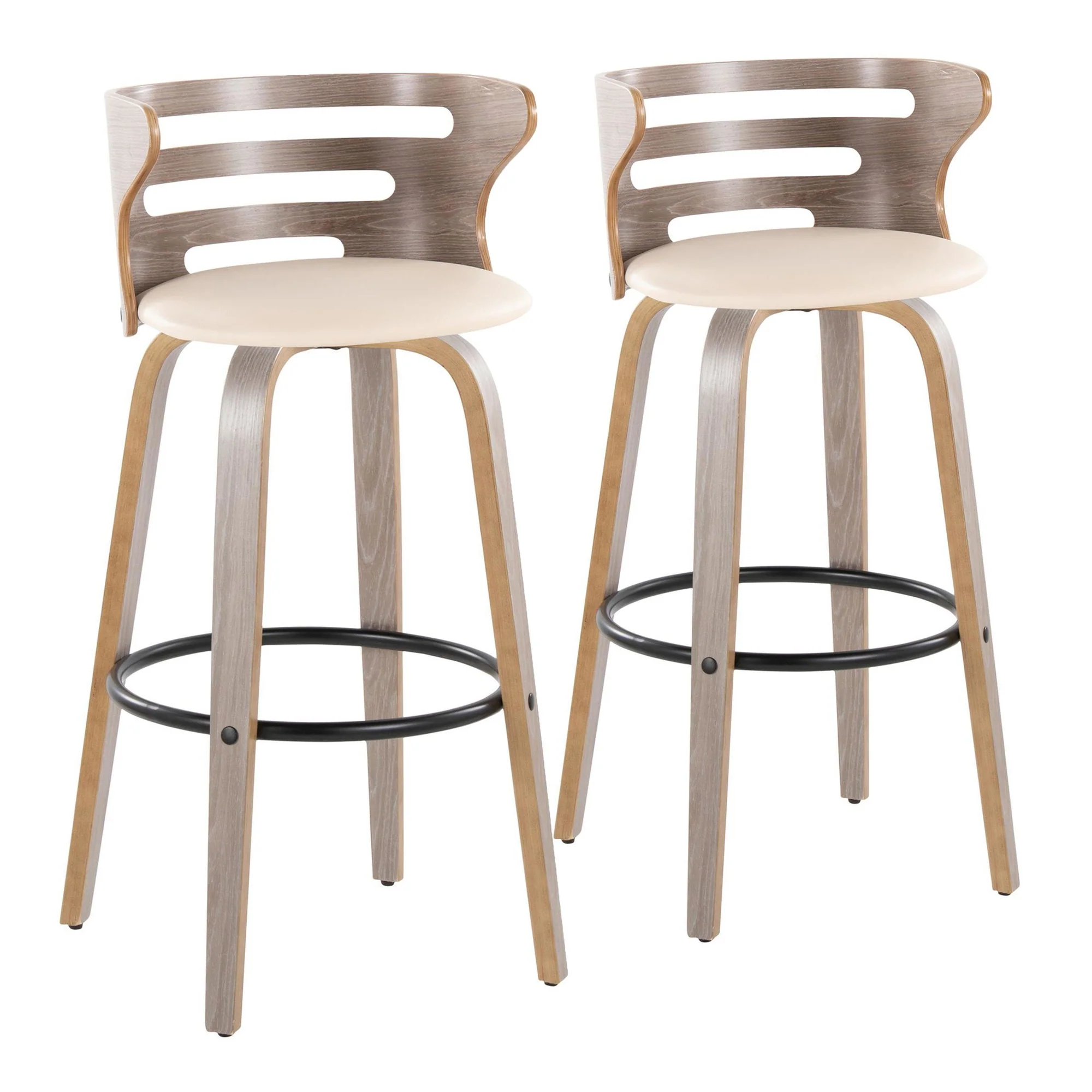Cosini 30" Fixed-Height Barstool - Set of 2 By LumiSource - B30-COSIPU-GRTZQ2 LGYLGYBK2 - Image 15