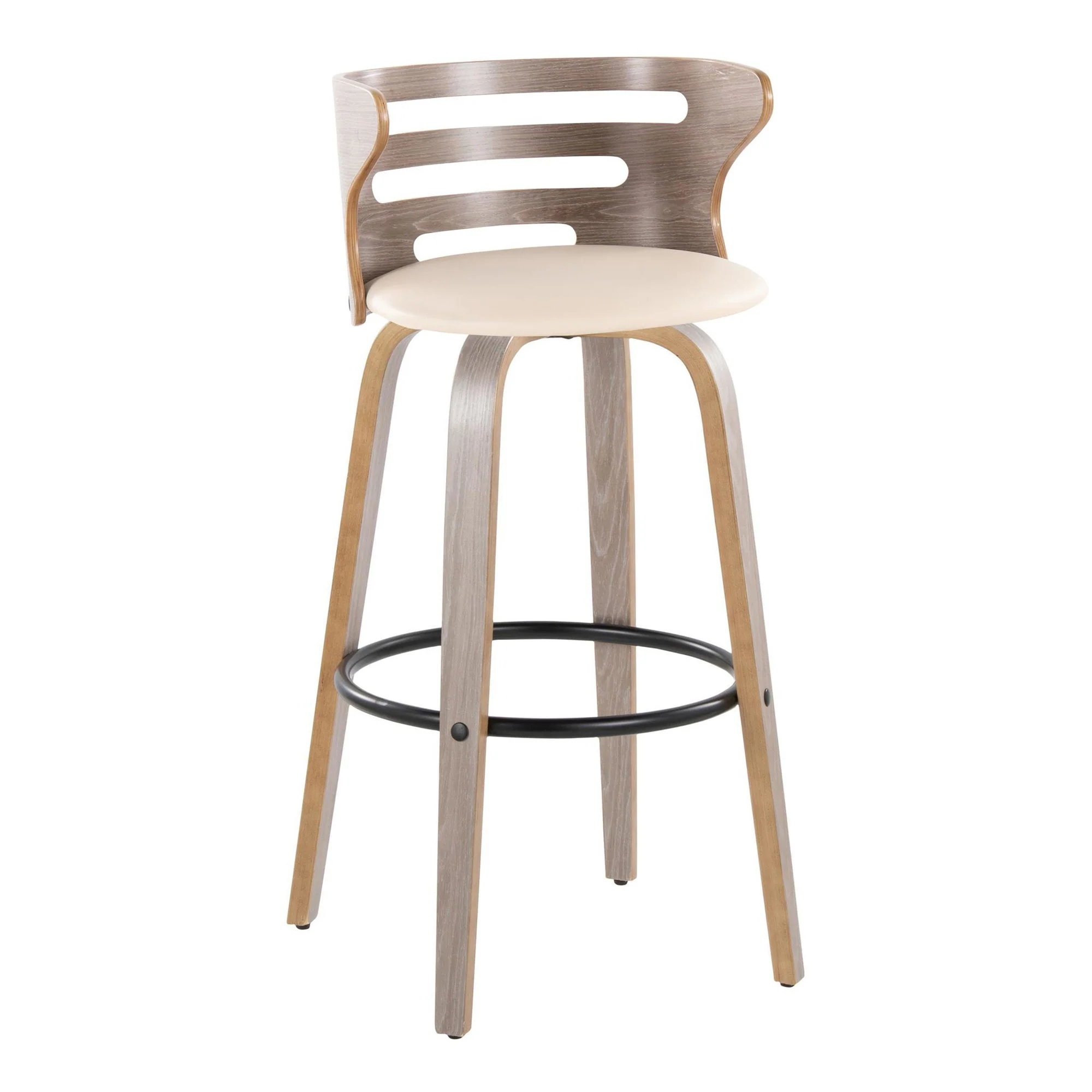 Cosini 30" Fixed-Height Barstool - Set of 2 By LumiSource - B30-COSIPU-GRTZQ2 LGYLGYBK2 - Image 16