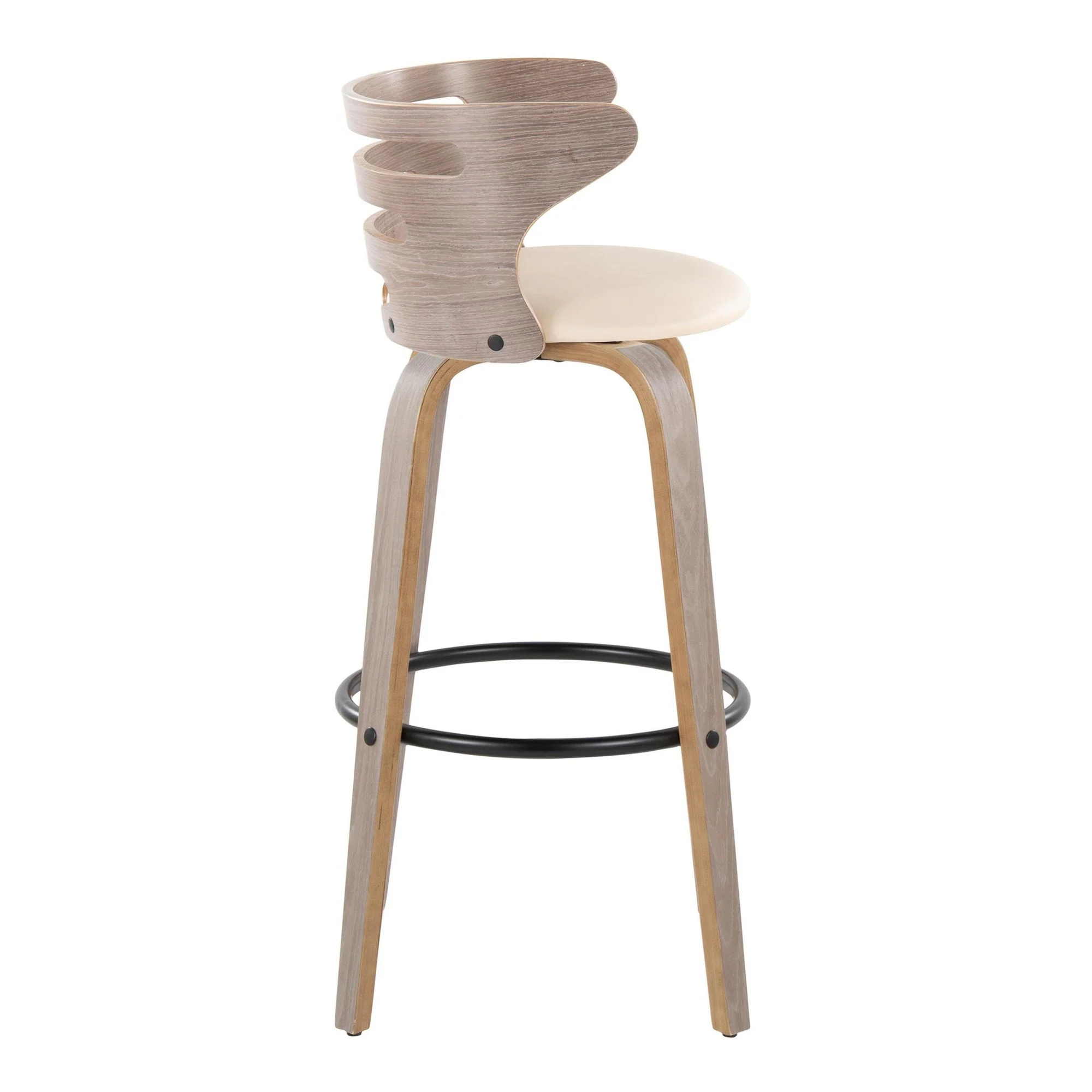 Cosini 30" Fixed-Height Barstool - Set of 2 By LumiSource - B30-COSIPU-GRTZQ2 LGYLGYBK2 - Image 17