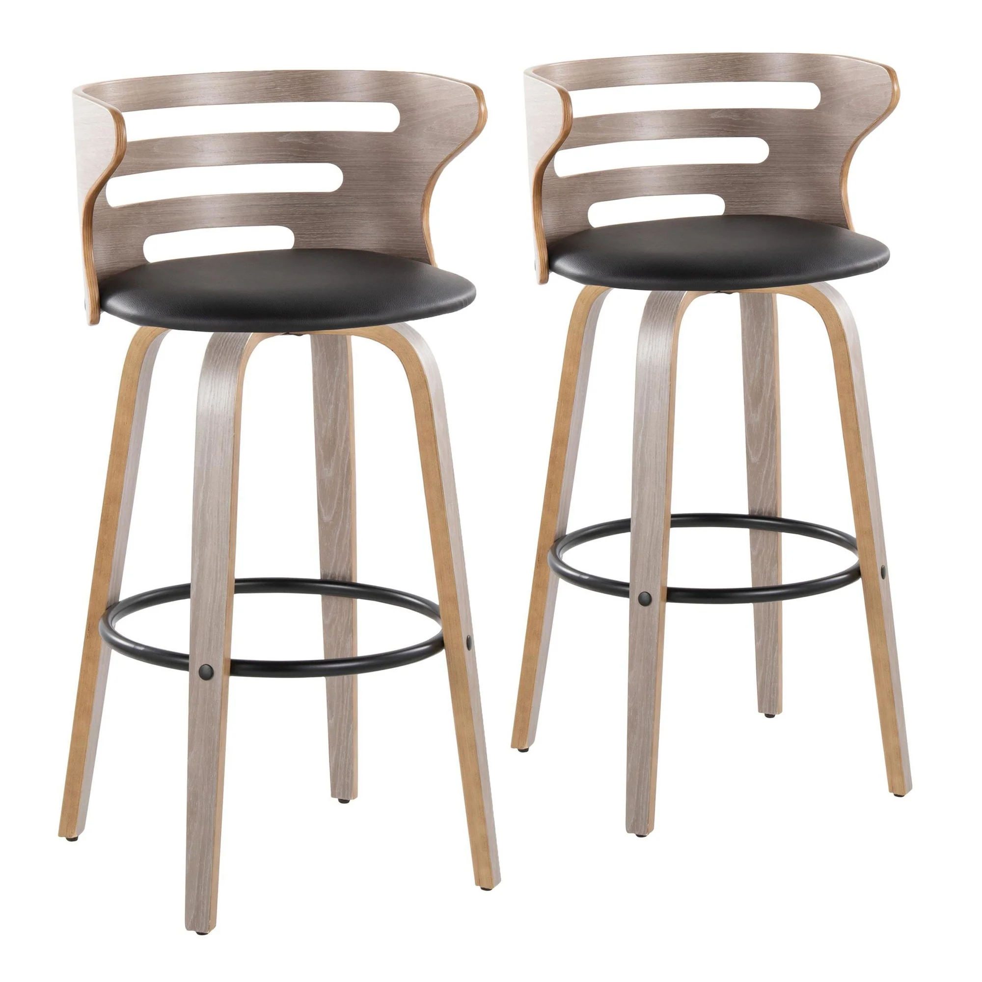 Cosini 30" Fixed-Height Barstool - Set of 2 By LumiSource - B30-COSIPU-GRTZQ2 LGYLGYBK2 - Image 5
