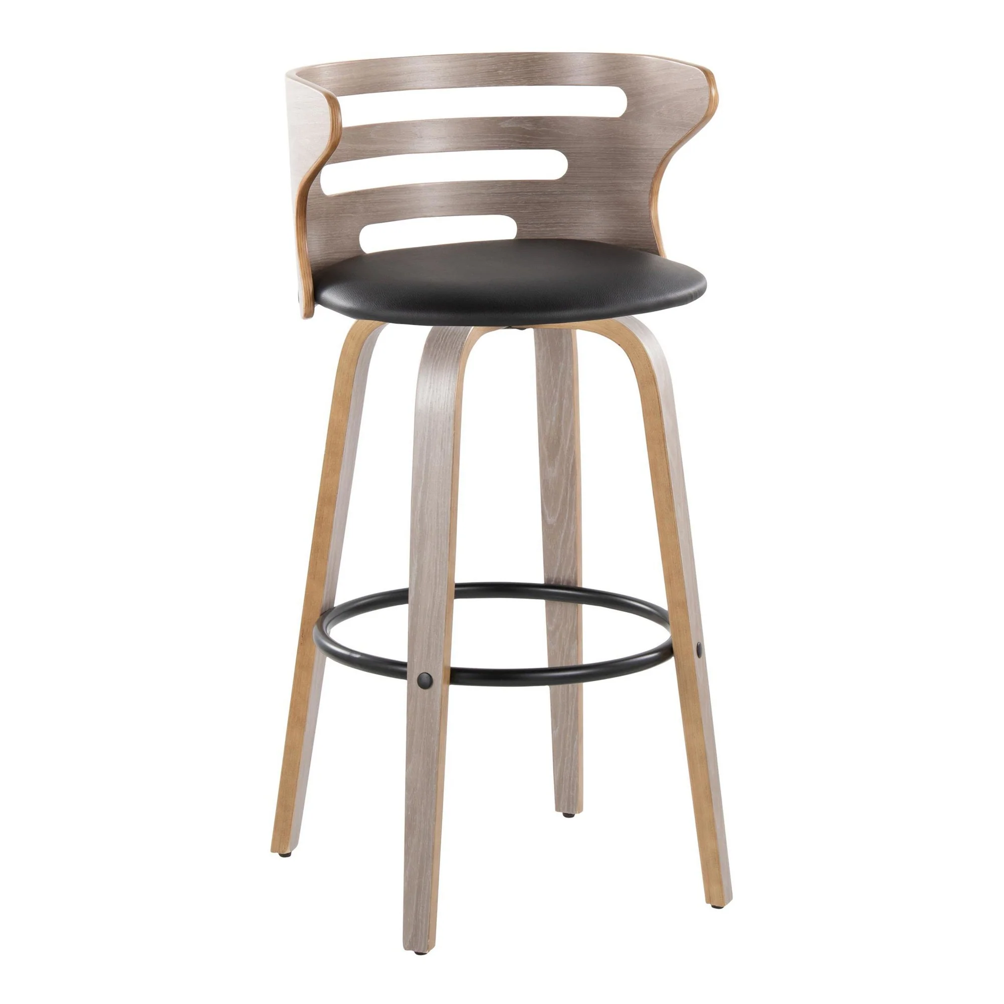 Cosini 30" Fixed-Height Barstool - Set of 2 By LumiSource - B30-COSIPU-GRTZQ2 LGYLGYBK2 - Image 6
