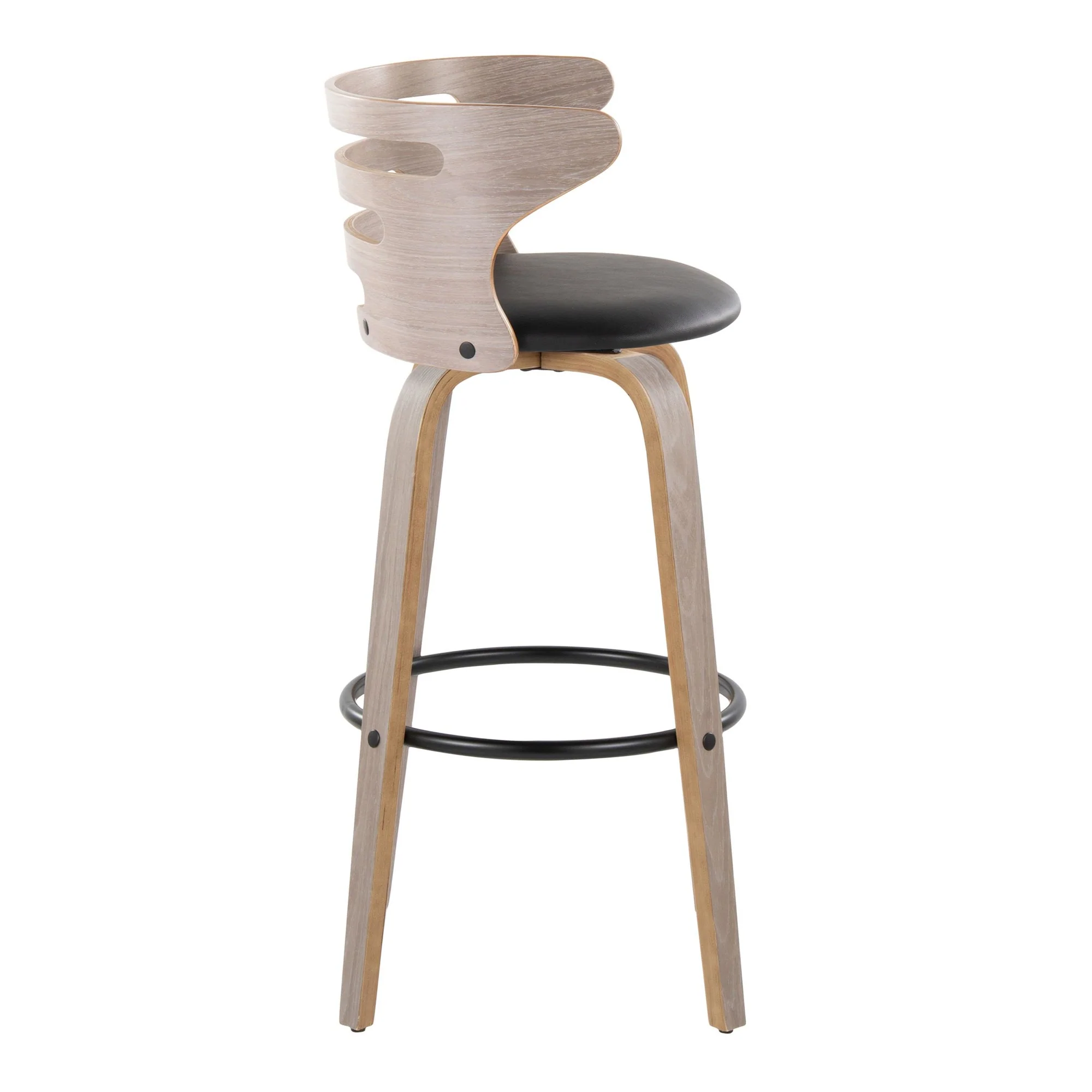 Cosini 30" Fixed-Height Barstool - Set of 2 By LumiSource - B30-COSIPU-GRTZQ2 LGYLGYBK2 - Image 7