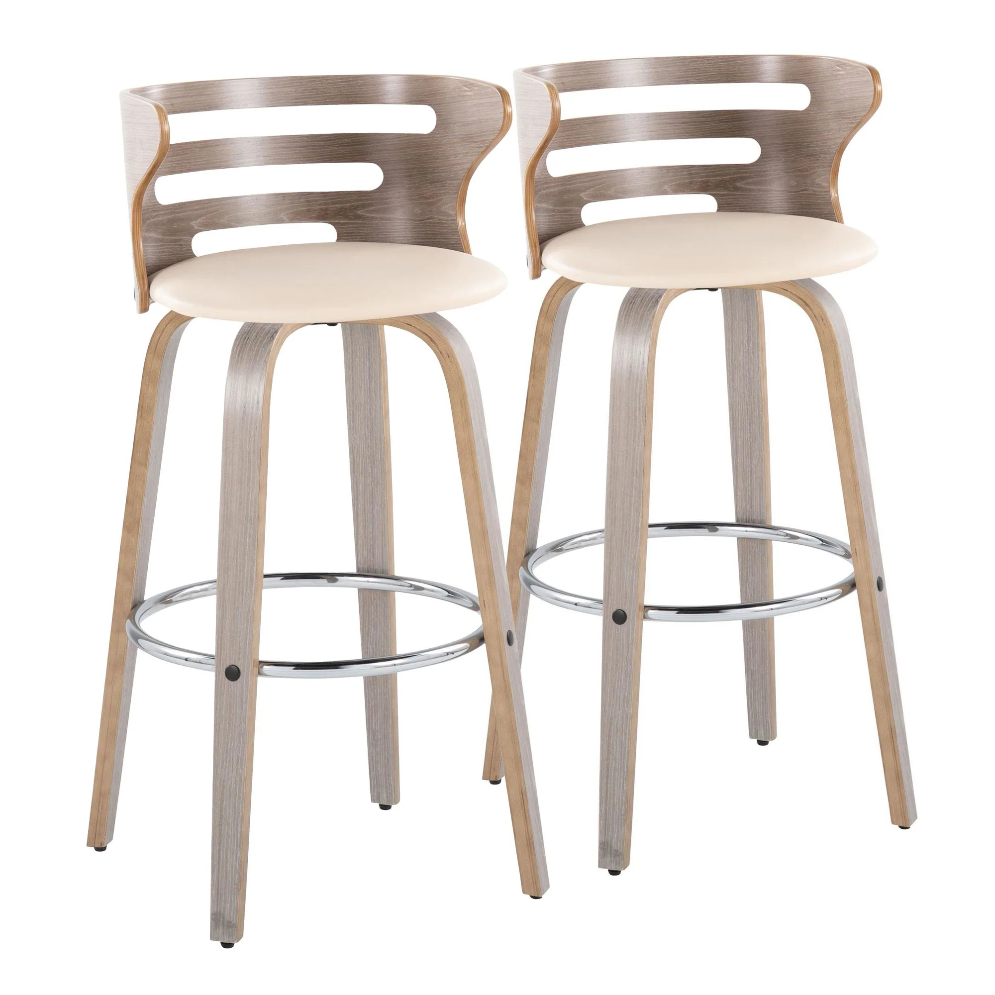 Cosini 30" Fixed-Height Barstool - Set of 2 By LumiSource - B30-COSIPU-GRTZR2 LGYLGYBK2 - Image 15