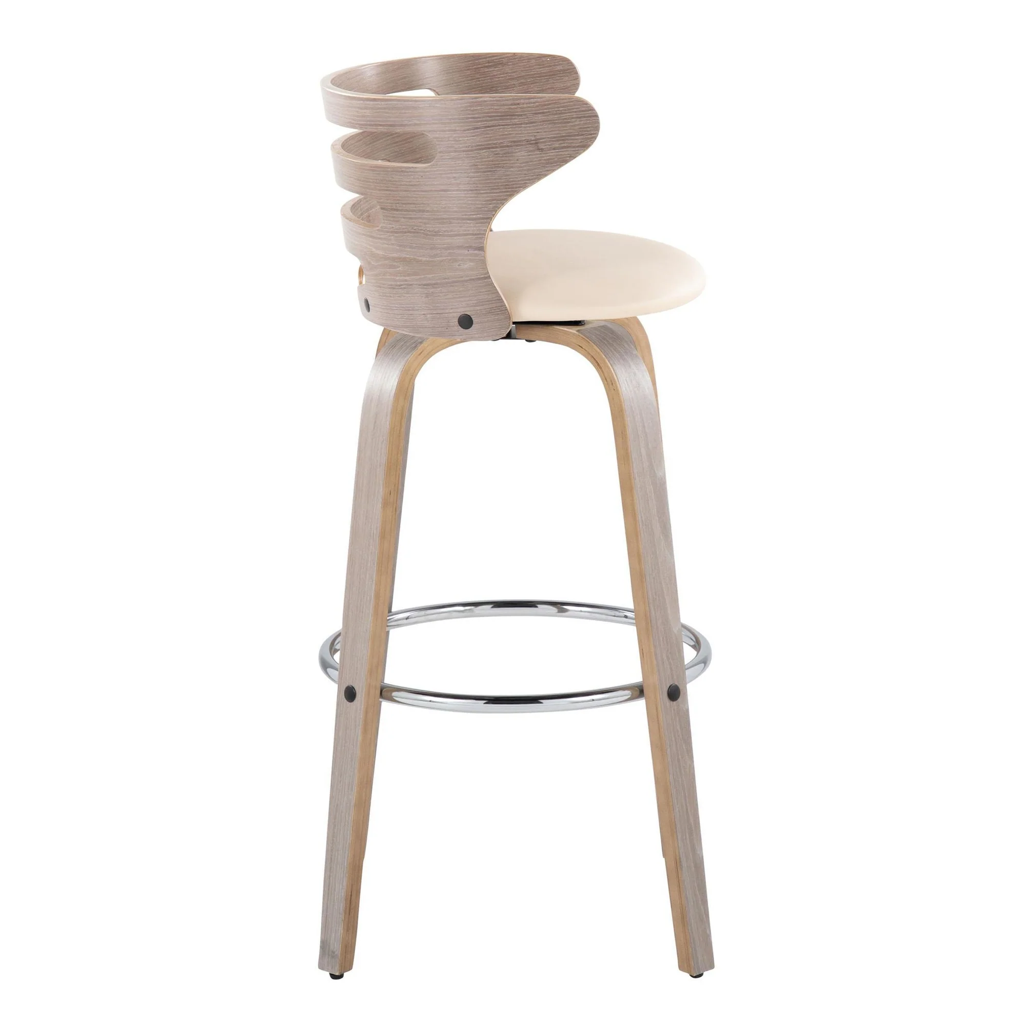 Cosini 30" Fixed-Height Barstool - Set of 2 By LumiSource - B30-COSIPU-GRTZR2 LGYLGYBK2 - Image 17