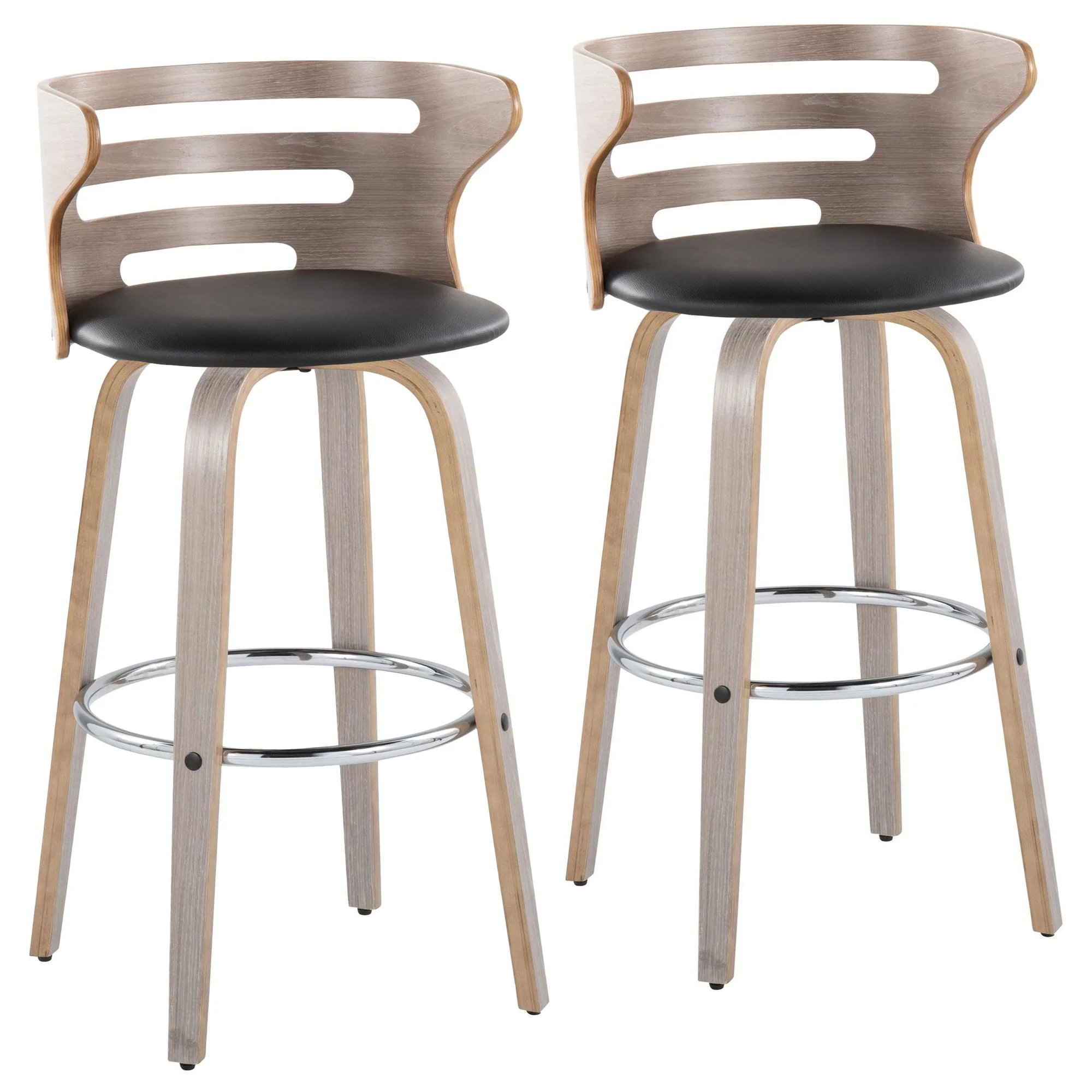 Cosini 30" Fixed-Height Barstool - Set of 2 By LumiSource - B30-COSIPU-GRTZR2 LGYLGYBK2 - Image 5