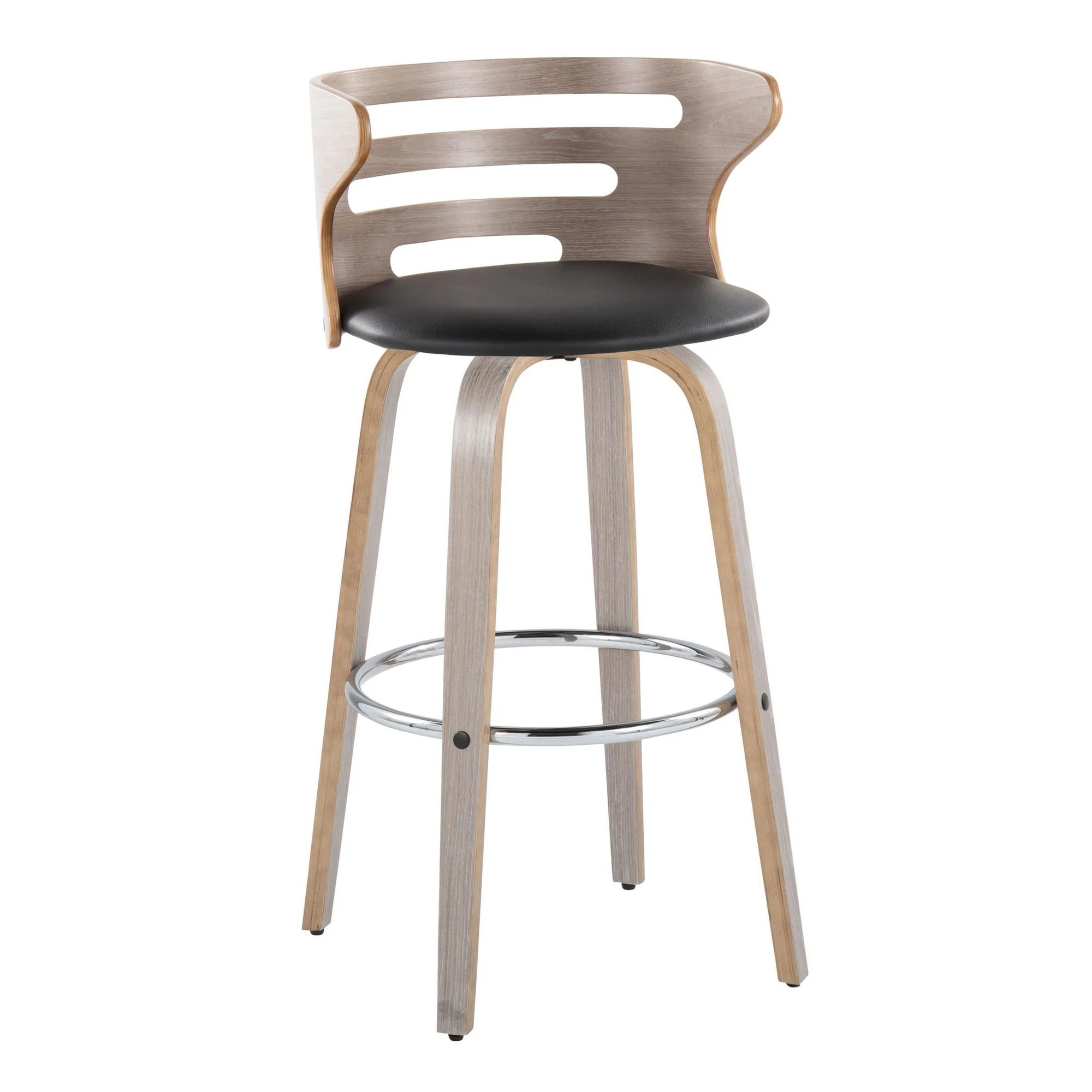 Cosini 30" Fixed-Height Barstool - Set of 2 By LumiSource - B30-COSIPU-GRTZR2 LGYLGYBK2 - Image 6