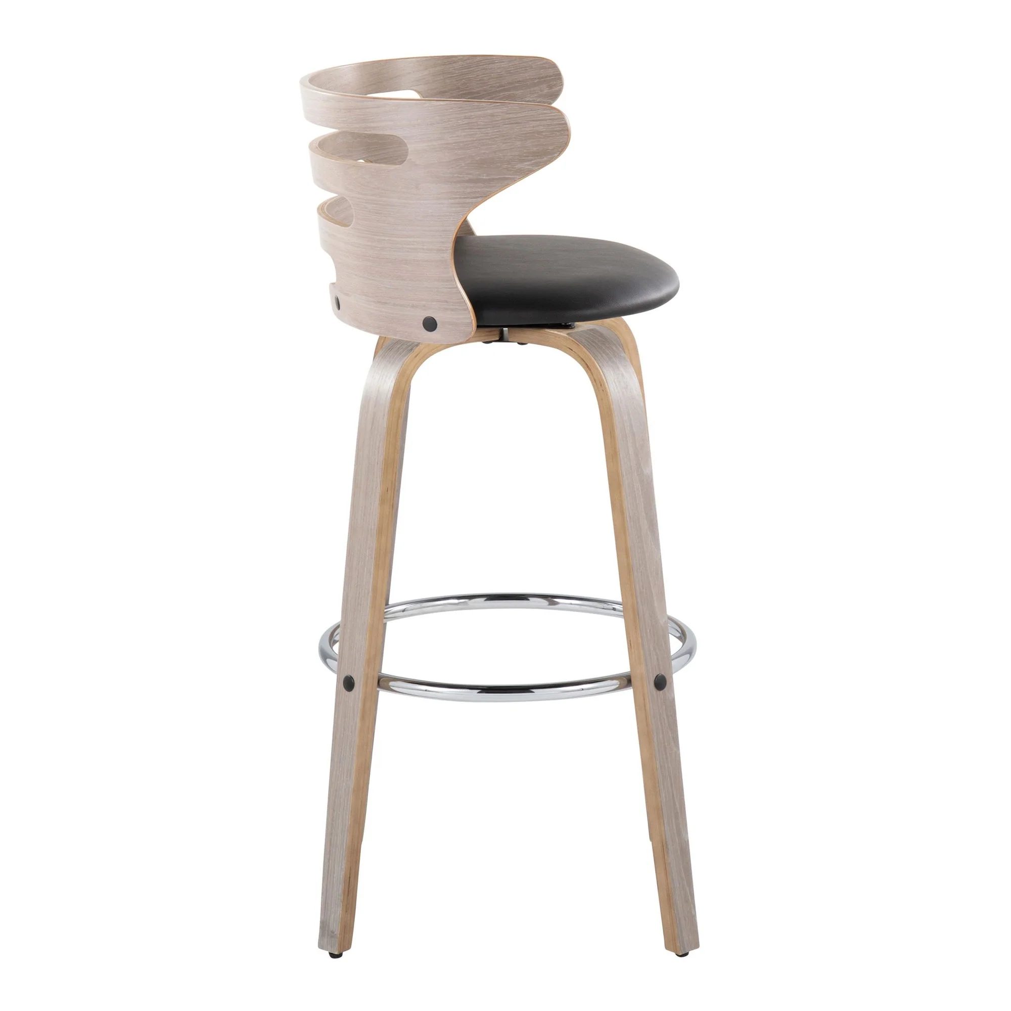 Cosini 30" Fixed-Height Barstool - Set of 2 By LumiSource - B30-COSIPU-GRTZR2 LGYLGYBK2 - Image 7
