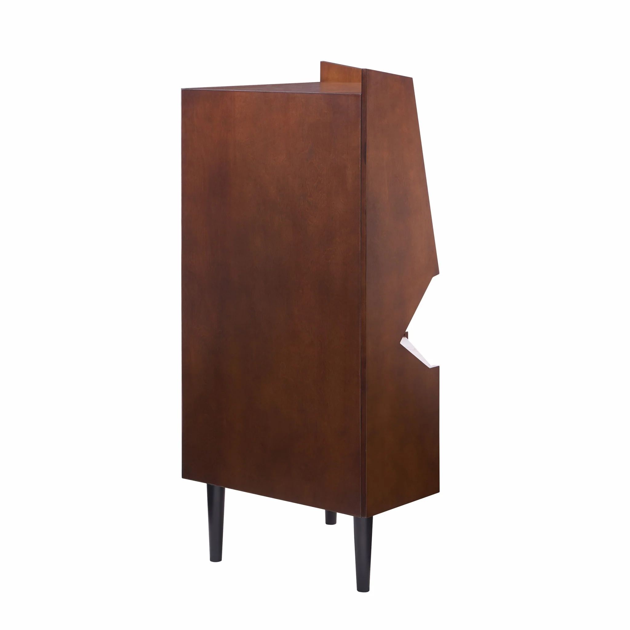 Cosmo Brown And Black Corner Bar Cabinet By Homeroots - Image 5