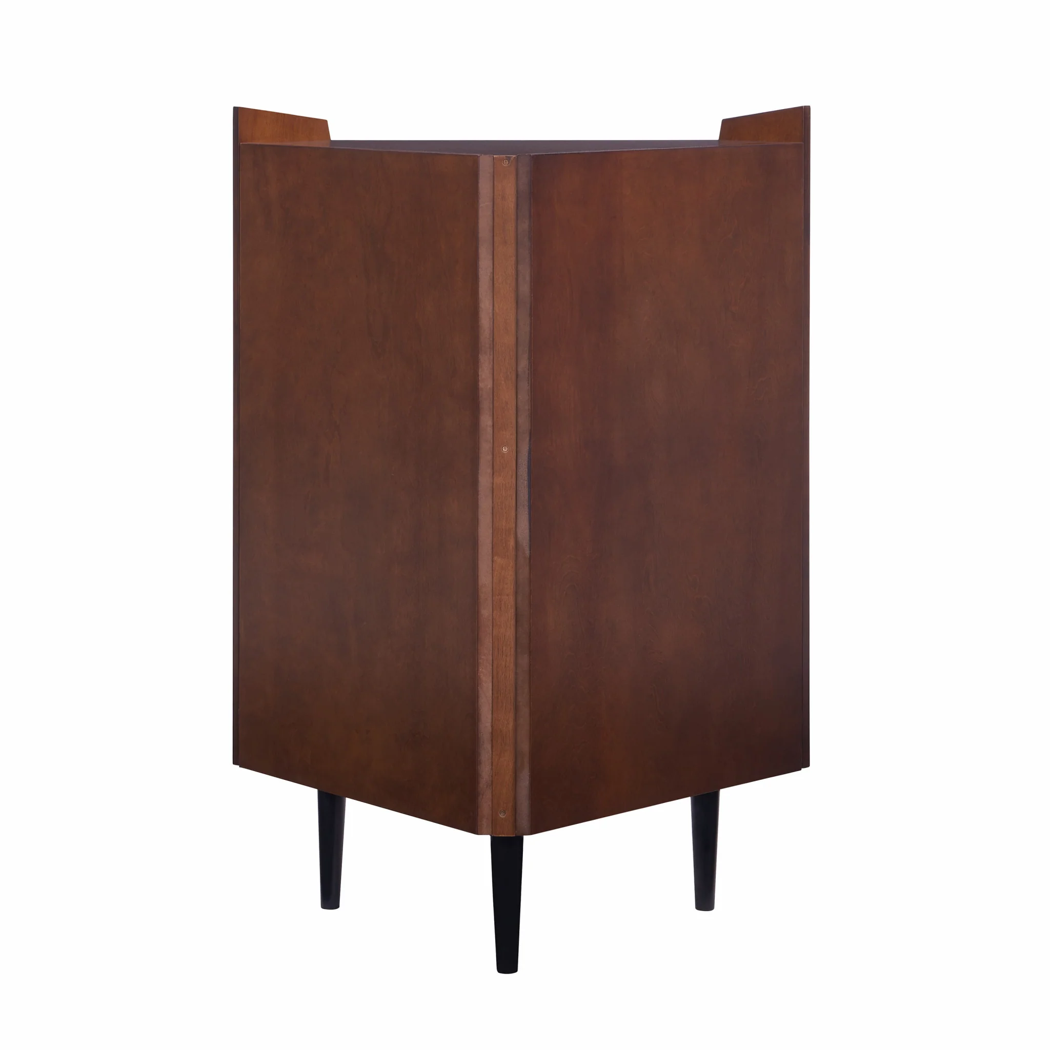 Cosmo Brown And Black Corner Bar Cabinet By Homeroots - Image 6