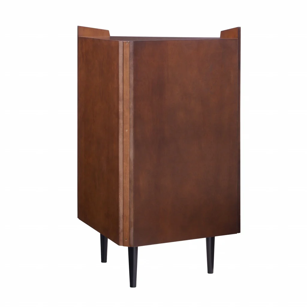 Cosmo Brown And Black Corner Bar Cabinet By Homeroots - Image 7
