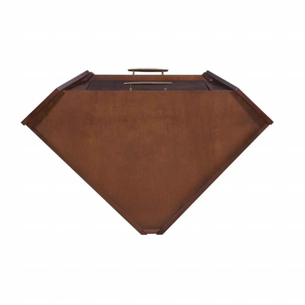 Cosmo Brown And Black Corner Bar Cabinet By Homeroots - Image 8