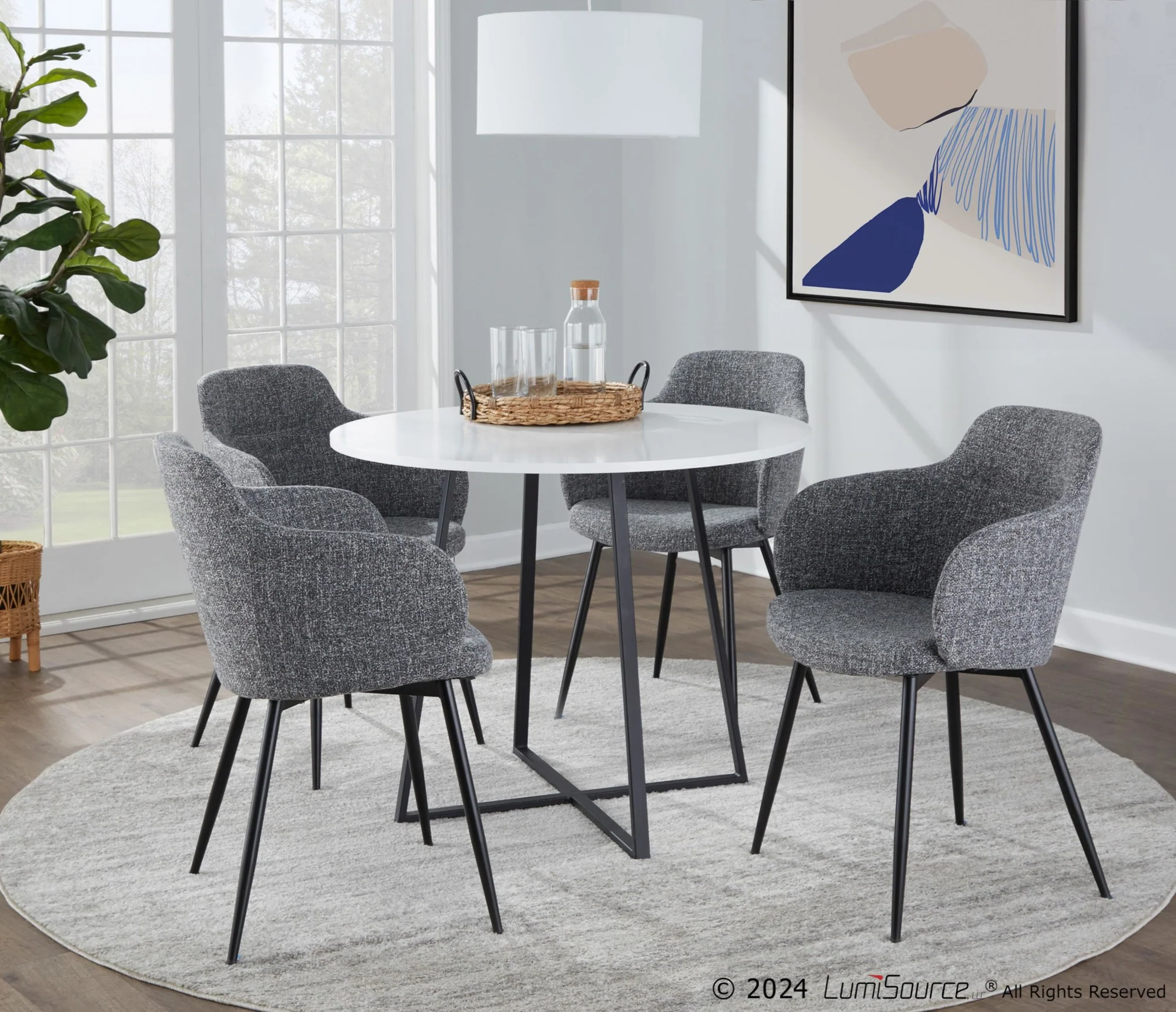 Cosmo Canary Dining Table By LumiSource - DT-CSMO-CNRYCSMO2 BKBK - Image 8