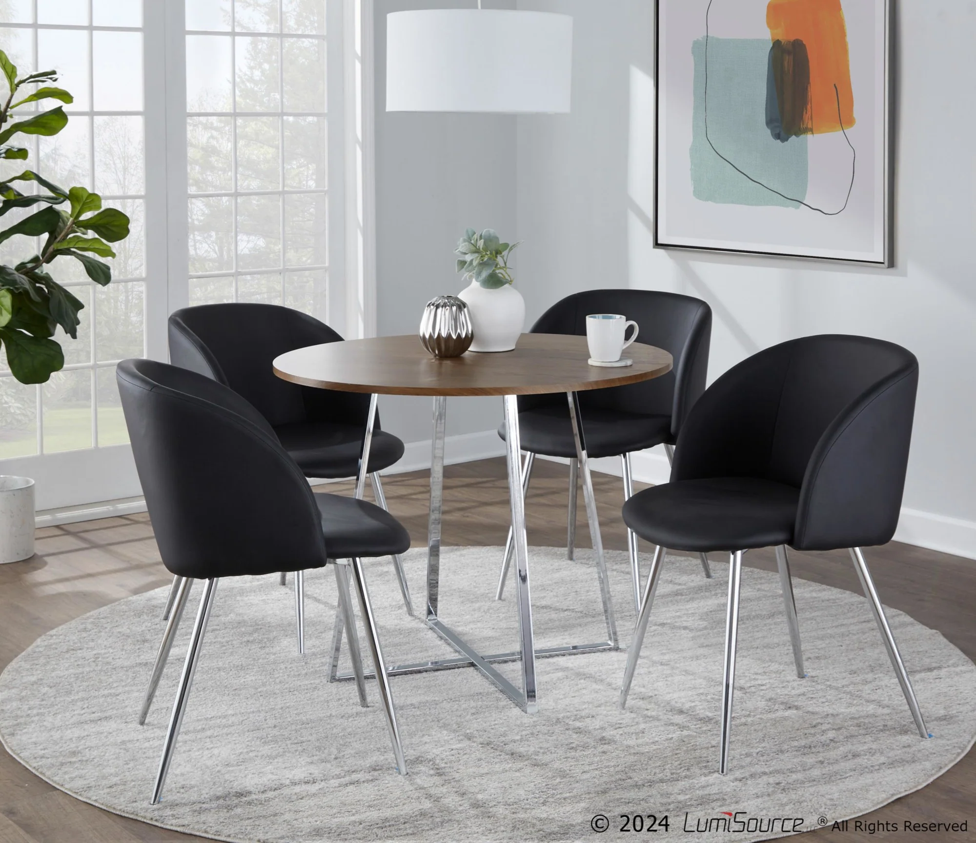 Cosmo Canary Dining Table By LumiSource - DT-CSMO-CNRYCSMO2 CHRBK - Image 14