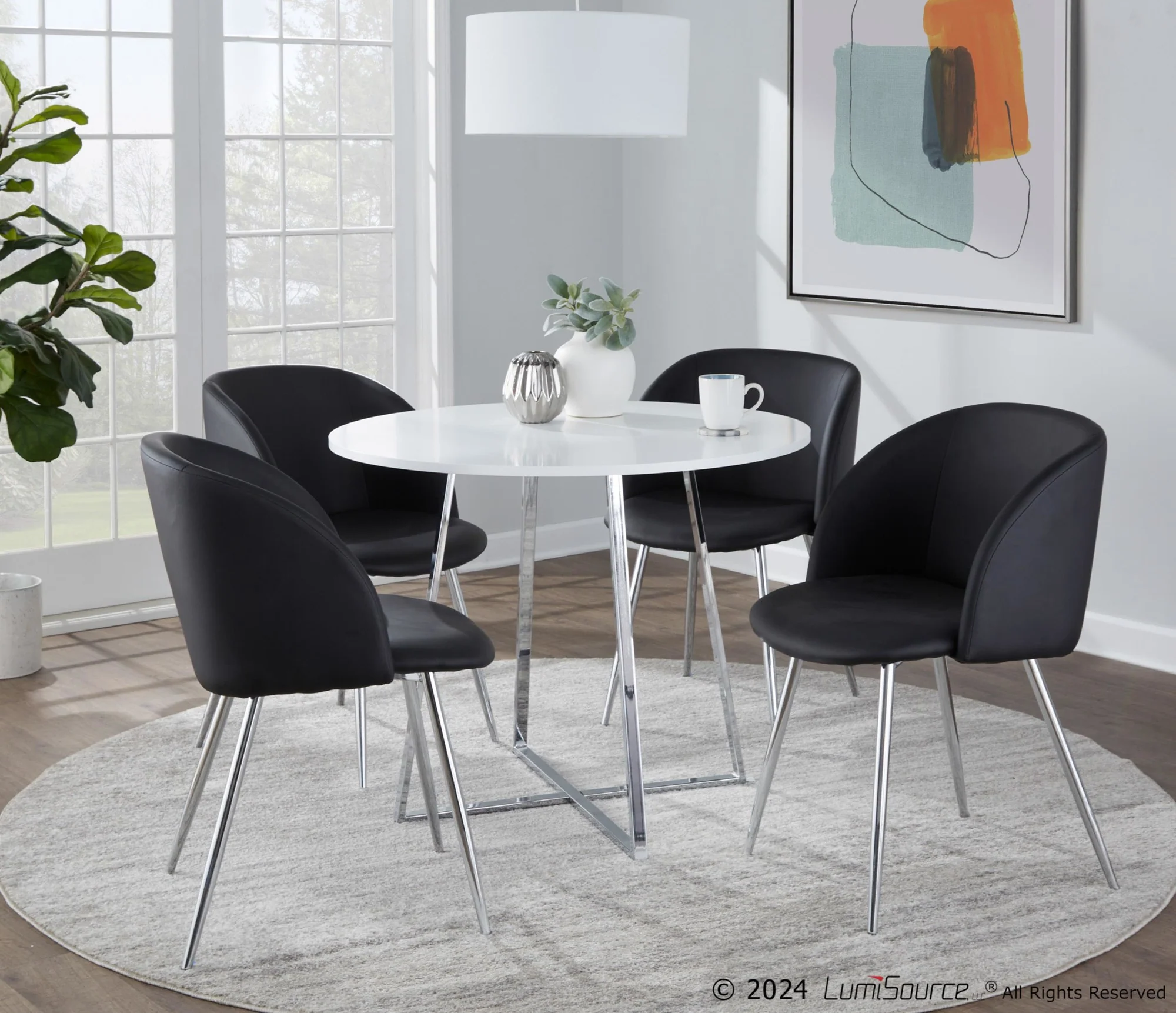 Cosmo Canary Dining Table By LumiSource - DT-CSMO-CNRYCSMO2 CHRBK - Image 8
