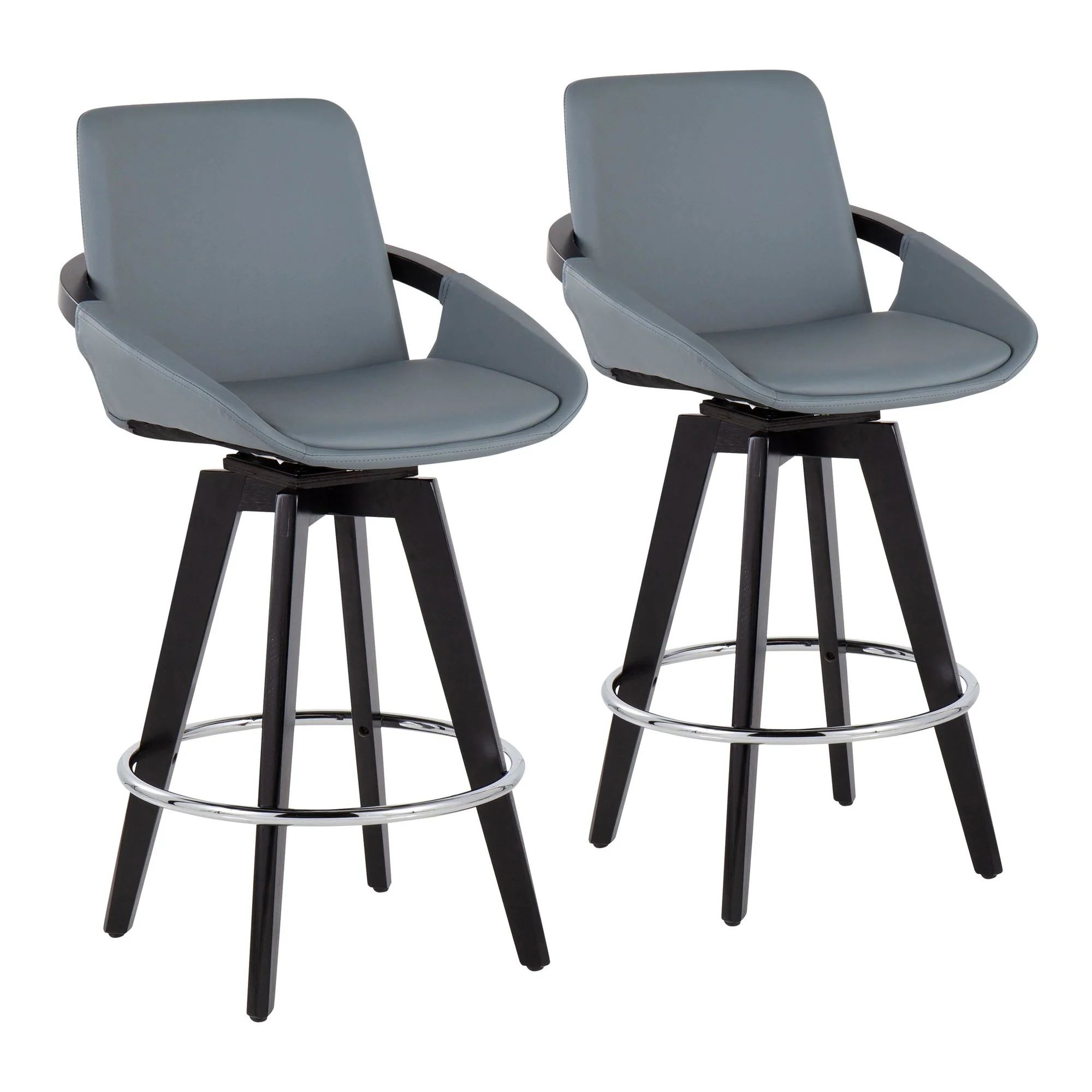 Cosmo Swivel Fixed-Height Counter Stool - Set of 2 Black By LumiSource - B26-COSMO2-SWVR BKBK2 - Image 17