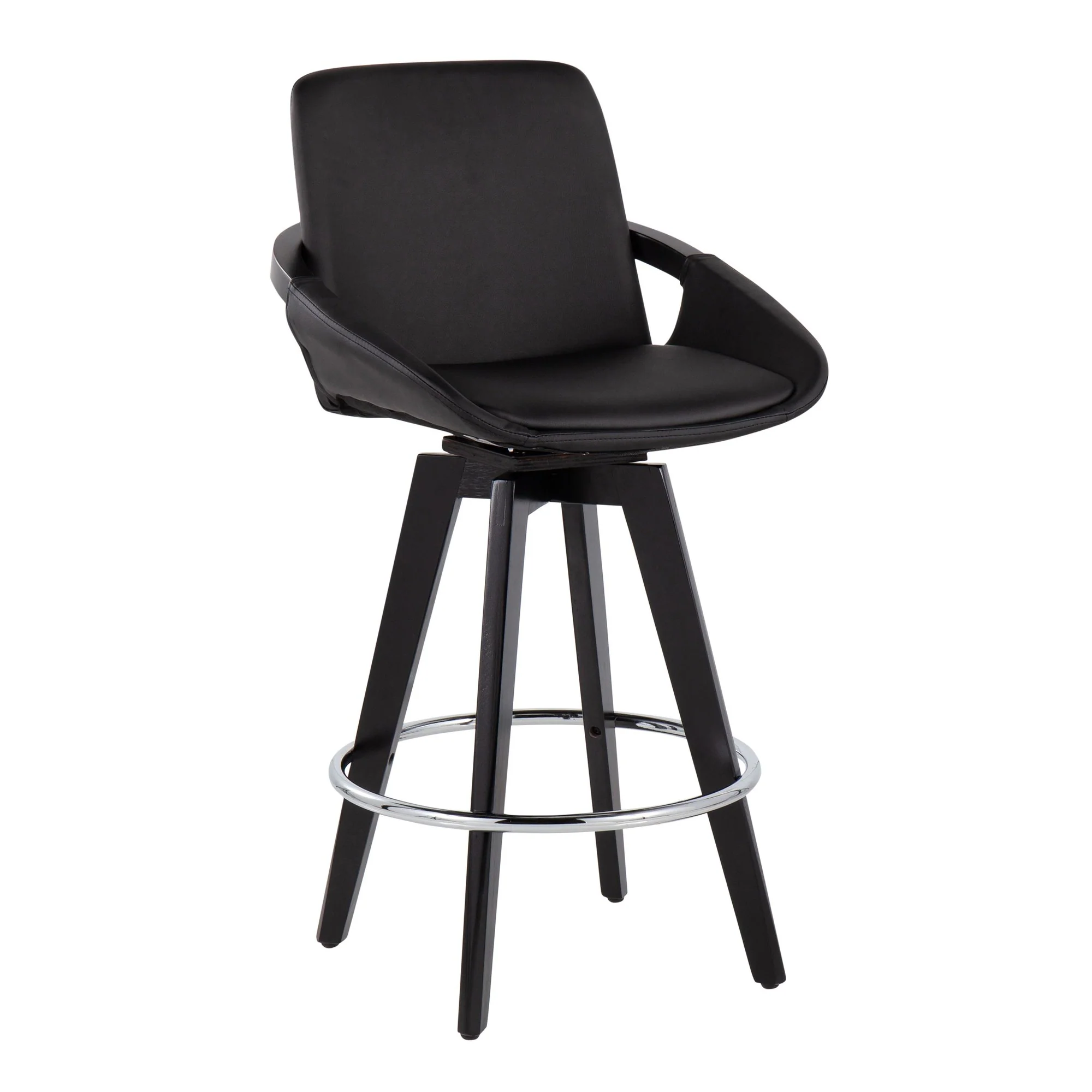 Cosmo Swivel Fixed-Height Counter Stool - Set of 2 Black By LumiSource - B26-COSMO2-SWVR BKBK2 - Image 5