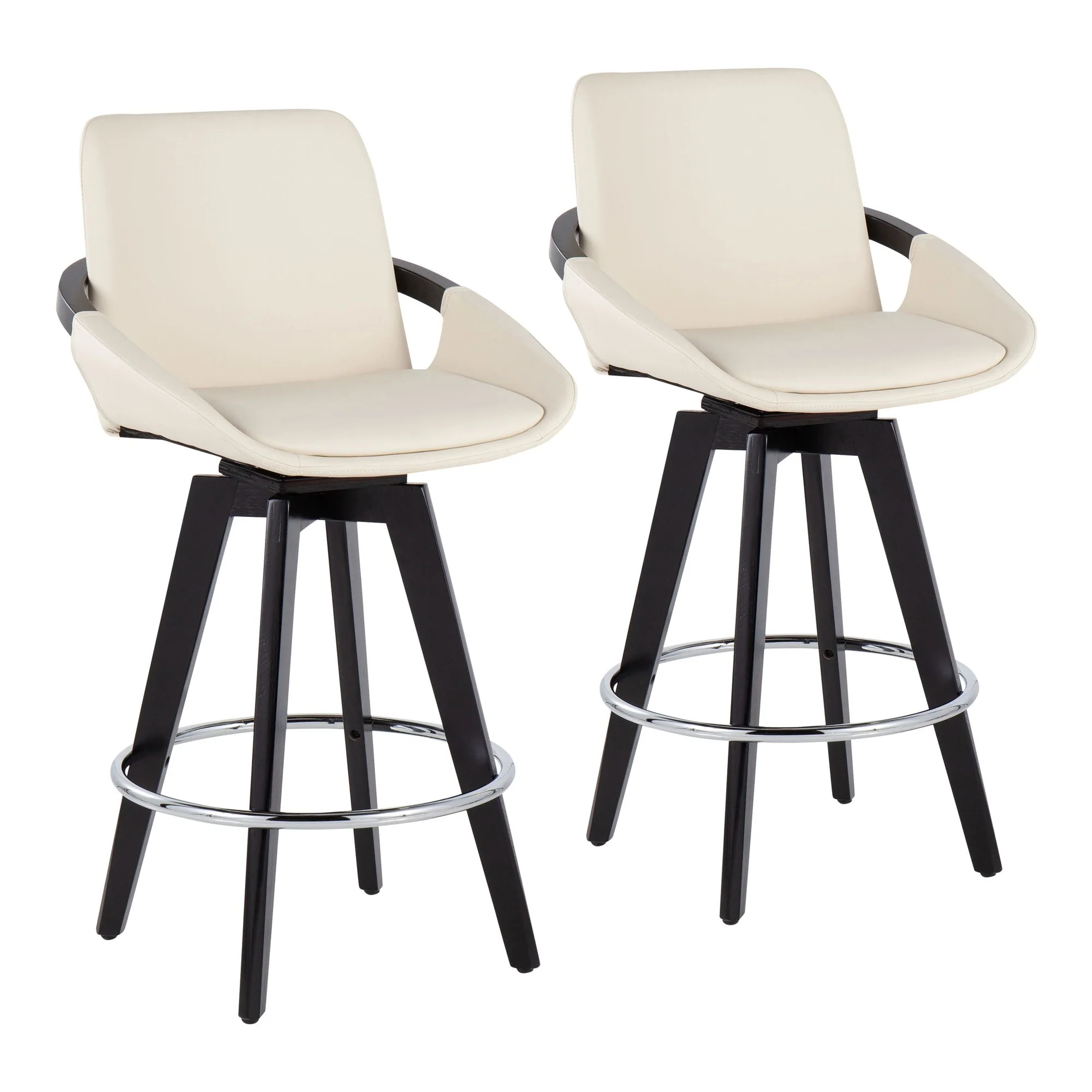 Cosmo Swivel Fixed-Height Counter Stool - Set of 2 Black By LumiSource - B26-COSMO2-SWVR BKBK2 - Image 9