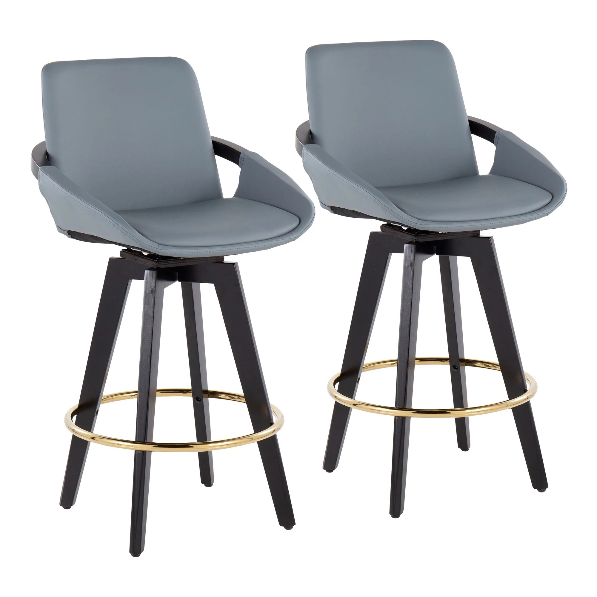 Cosmo Swivel Fixed-Height Counter Stool - Set of 2 Black By LumiSource - B26-COSMO2-SWVG BKBK2 - Image 17