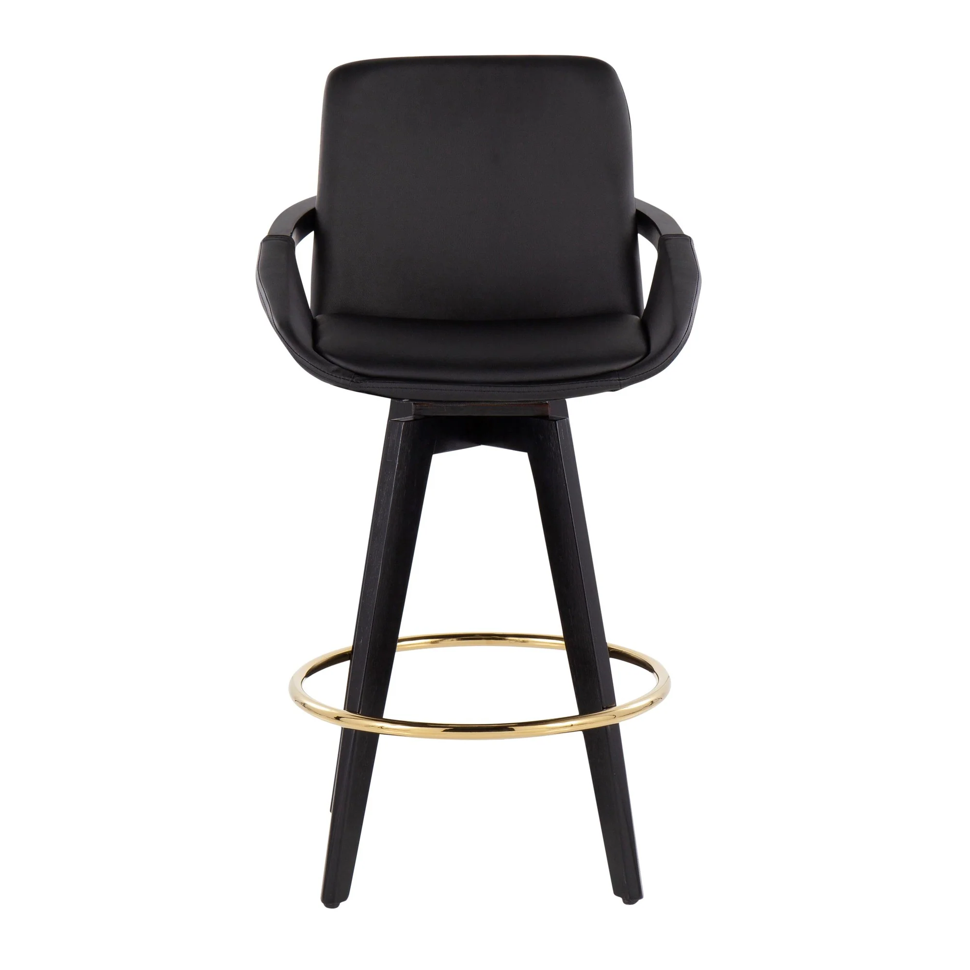 Cosmo Swivel Fixed-Height Counter Stool - Set of 2 Black By LumiSource - B26-COSMO2-SWVG BKBK2 - Image 2