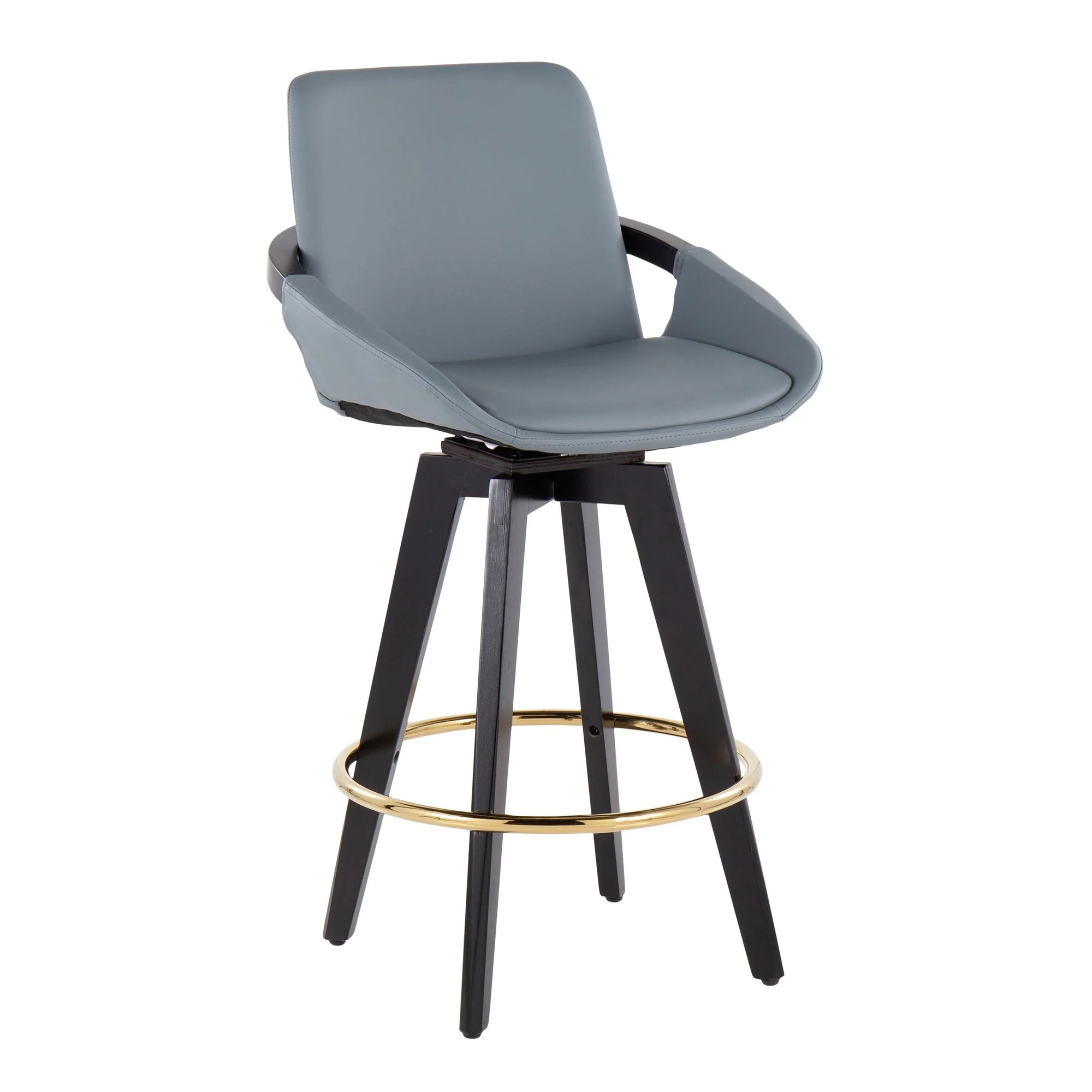 Cosmo Swivel Fixed-Height Counter Stool - Set of 2 Black By LumiSource - B26-COSMO2-SWVG BKBK2 - Image 21