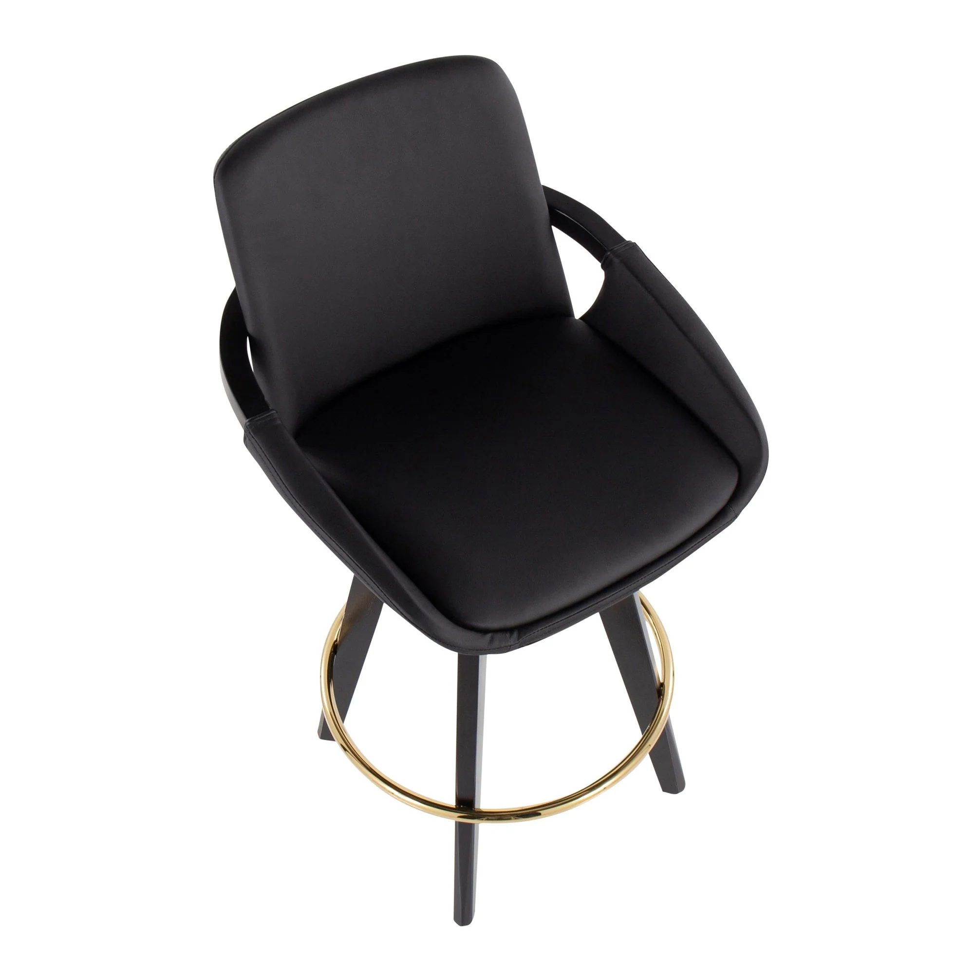 Cosmo Swivel Fixed-Height Counter Stool - Set of 2 Black By LumiSource - B26-COSMO2-SWVG BKBK2 - Image 3