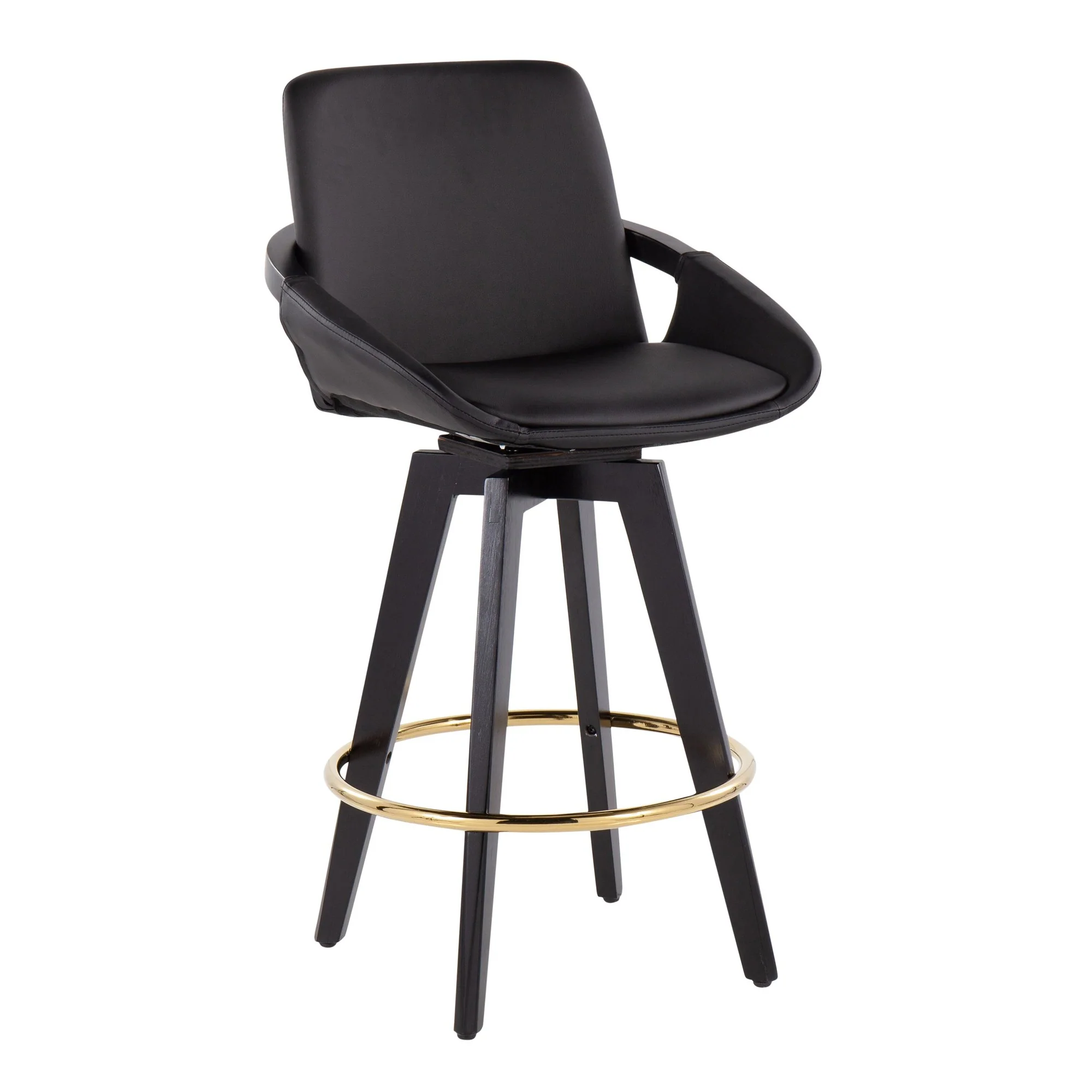 Cosmo Swivel Fixed-Height Counter Stool - Set of 2 Black By LumiSource - B26-COSMO2-SWVG BKBK2 - Image 5