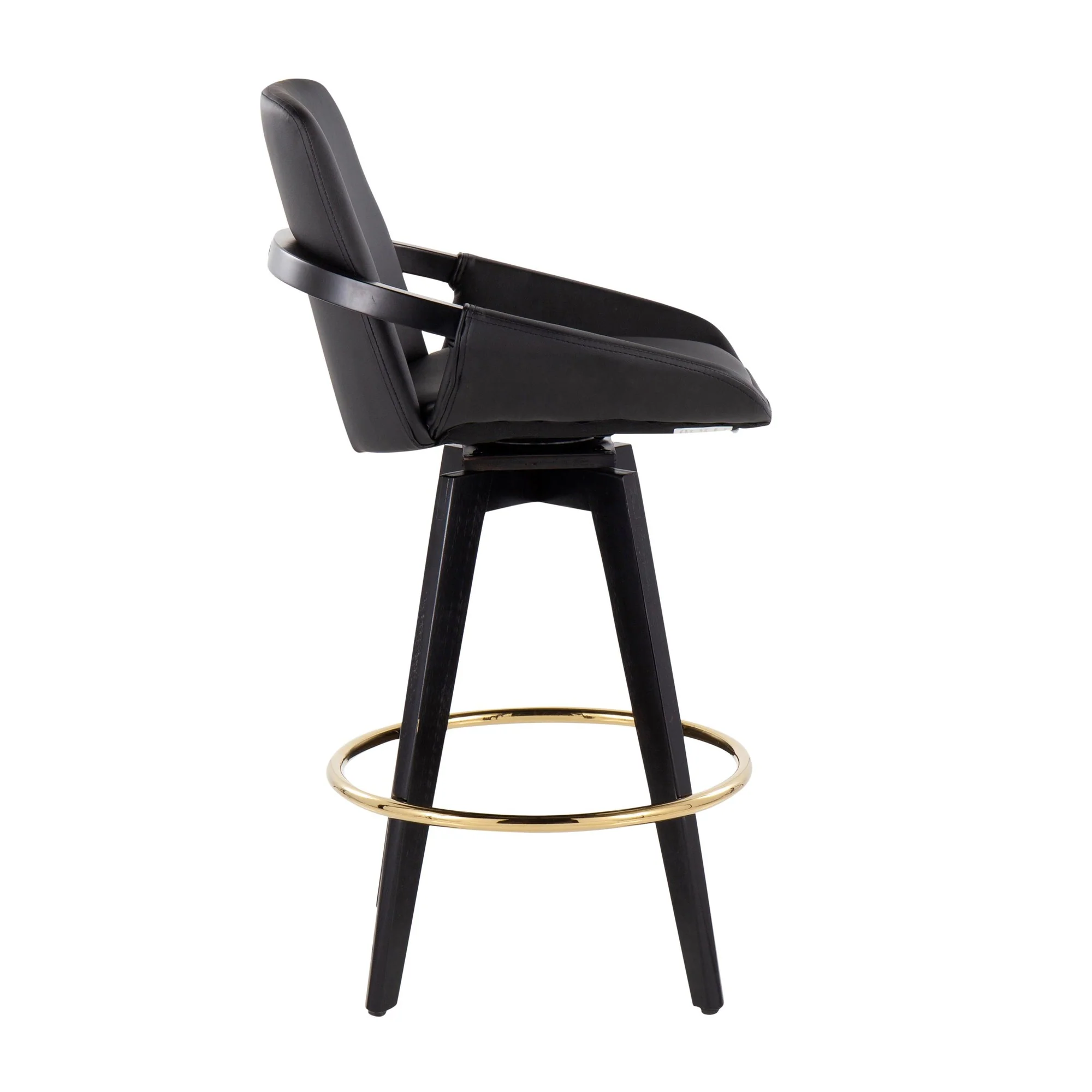Cosmo Swivel Fixed-Height Counter Stool - Set of 2 Black By LumiSource - B26-COSMO2-SWVG BKBK2 - Image 6