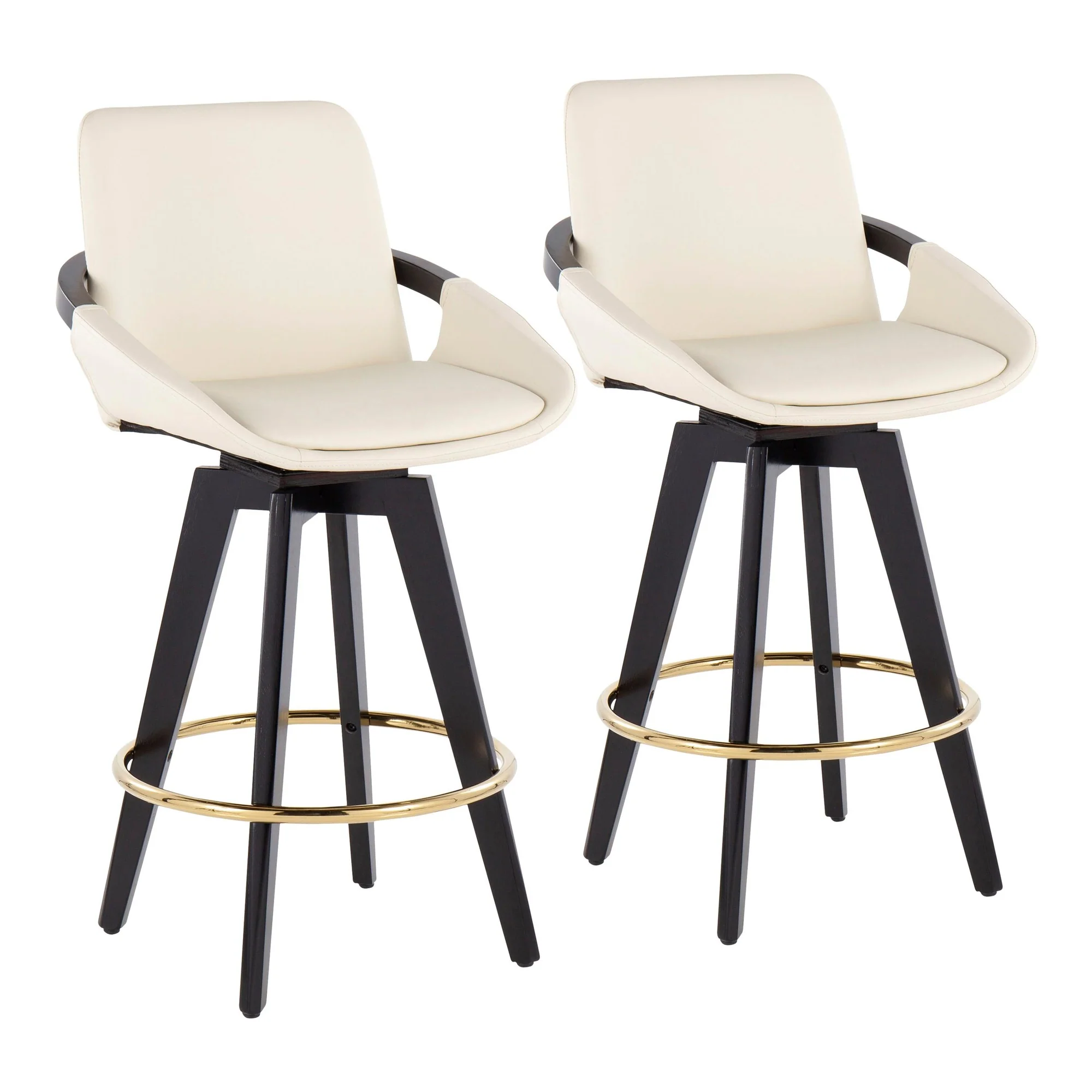 Cosmo Swivel Fixed-Height Counter Stool - Set of 2 Black By LumiSource - B26-COSMO2-SWVG BKBK2 - Image 9