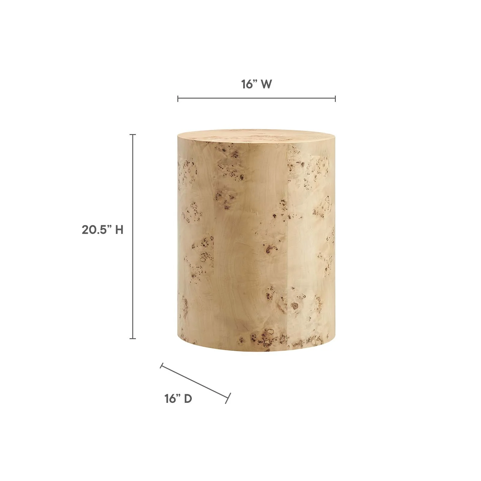 Cosmos 16" Round Burl Wood Side Table By Modway - EEI-6271 - Image 15