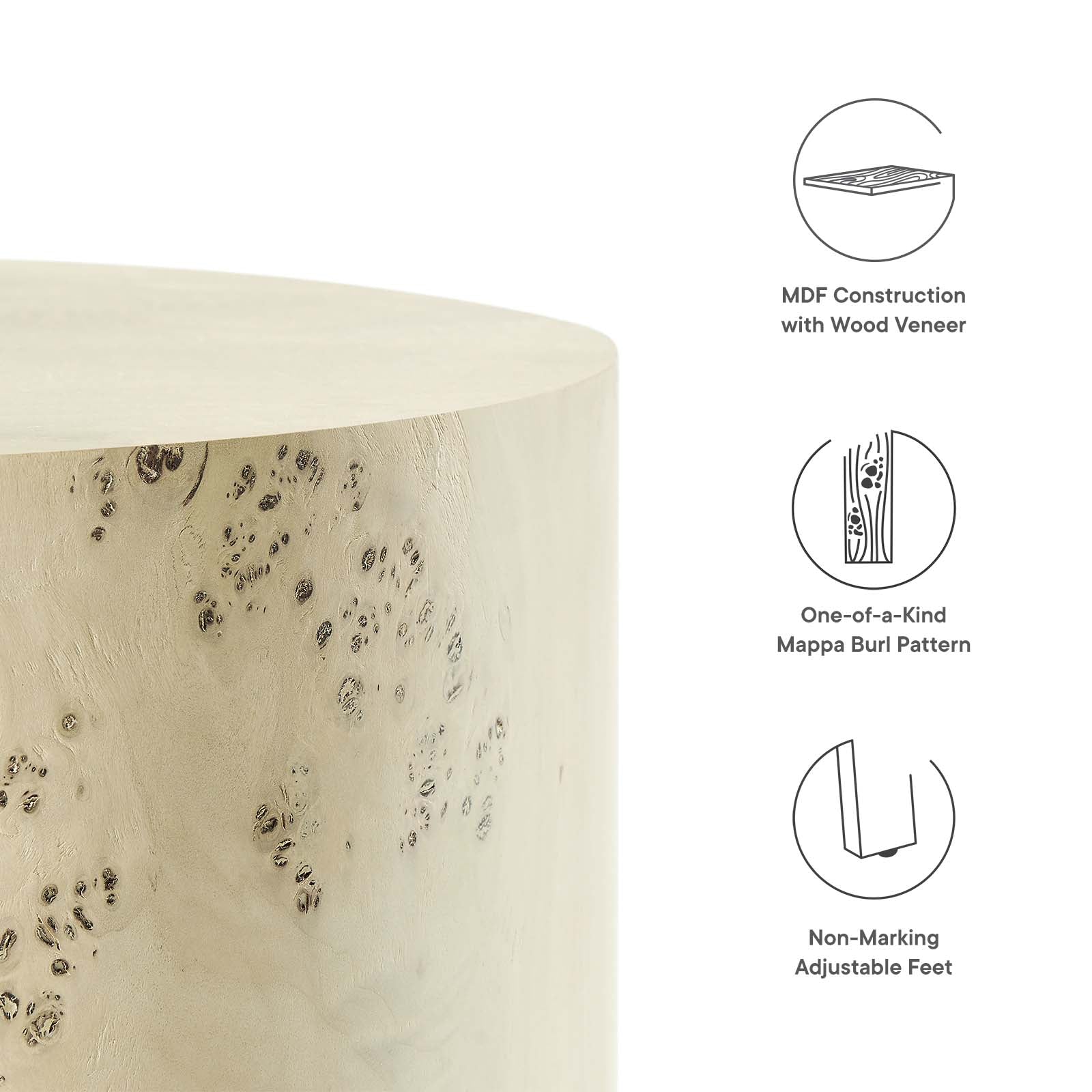 Cosmos 16" Round Burl Wood Side Table By Modway - EEI-6271 - Image 6