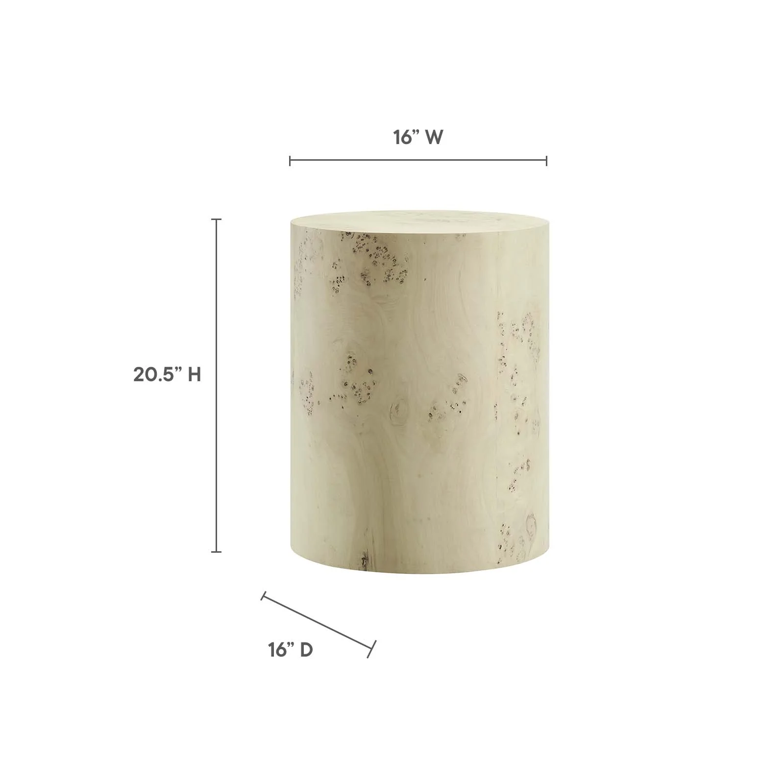 Cosmos 16" Round Burl Wood Side Table By Modway - EEI-6271 - Image 7