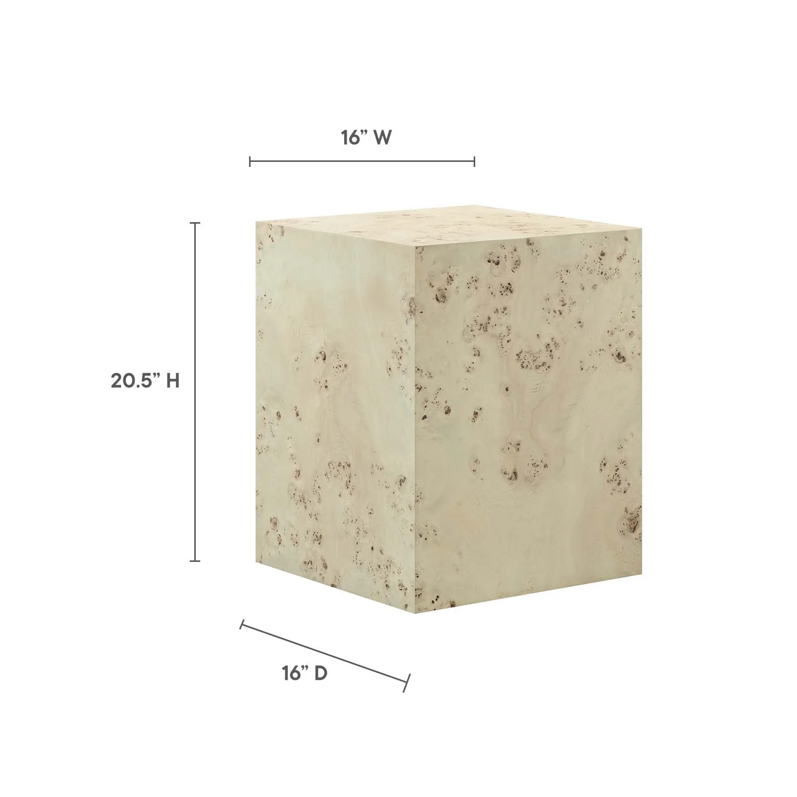 Cosmos 16" Square Burl Wood Side Table By Modway - EEI-6273 - Image 7