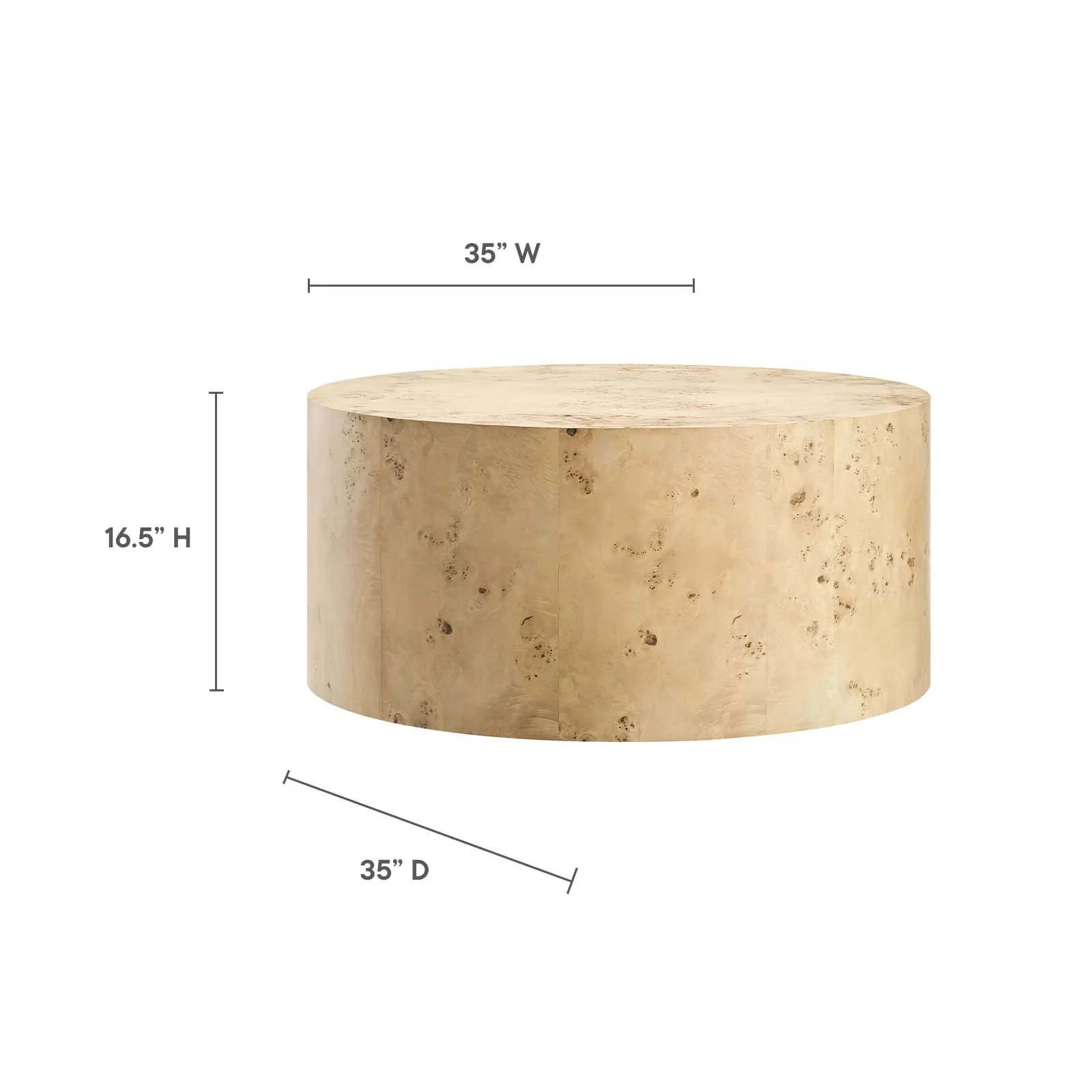 Cosmos 35" Round Burl Wood Coffee Table By Modway - EEI-6274 - Image 15
