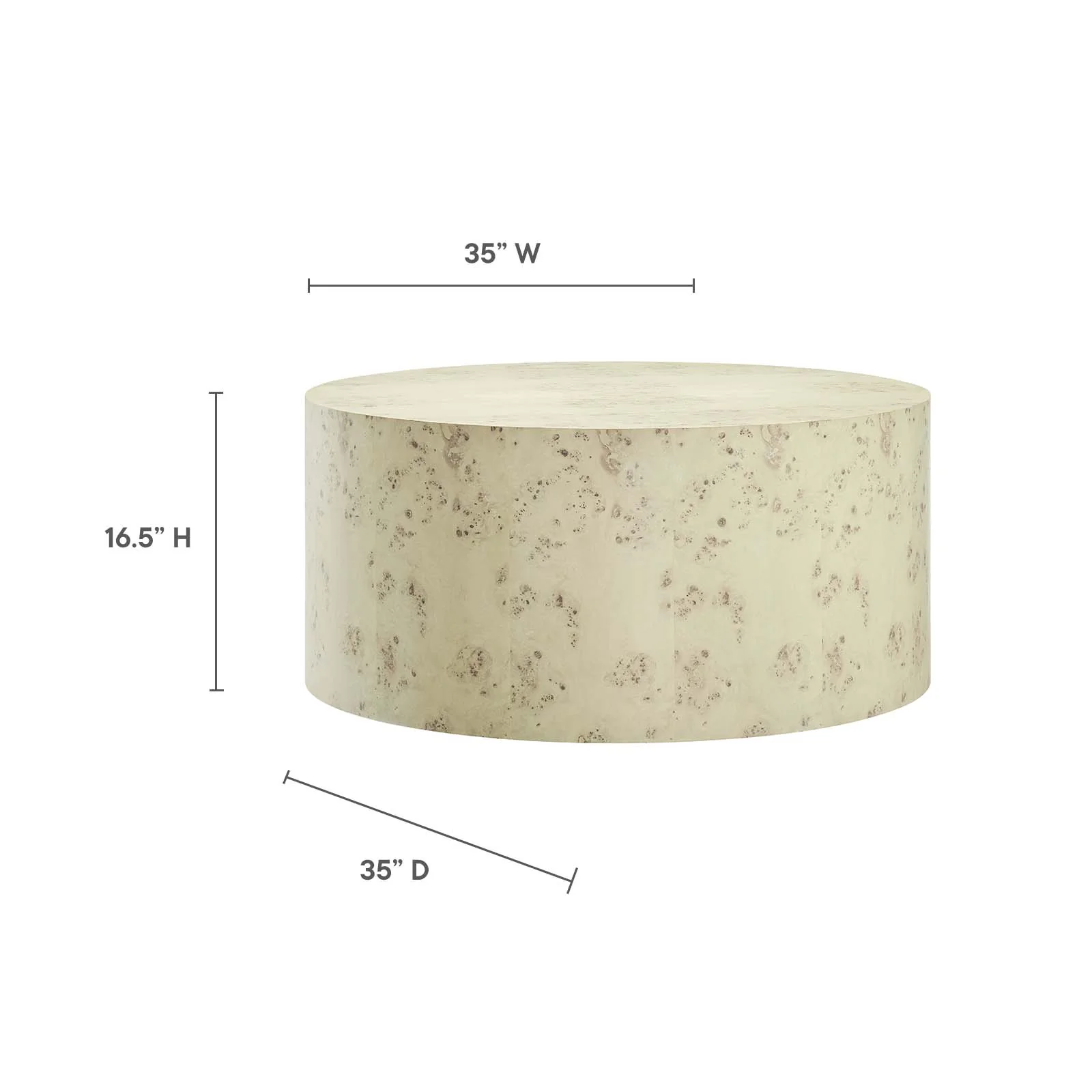 Cosmos 35" Round Burl Wood Coffee Table By Modway - EEI-6274 - Image 7