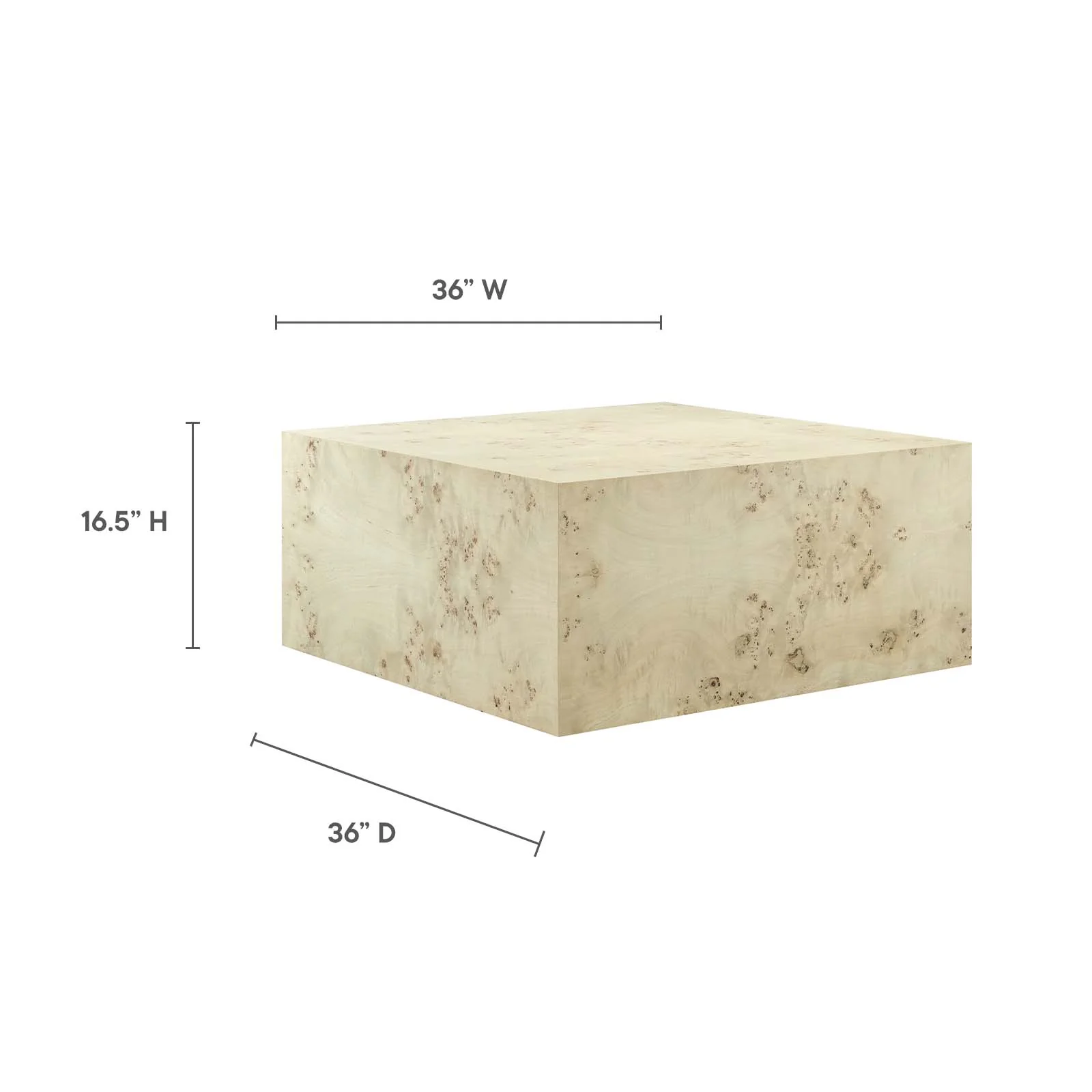 Cosmos 36" Square Burl Wood Coffee Table By Modway - EEI-6272 - Image 7