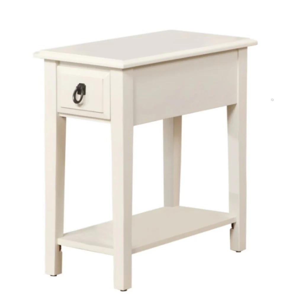 Cottage White Wooden Magazine Rack Side Table By Homeroots - Image 2