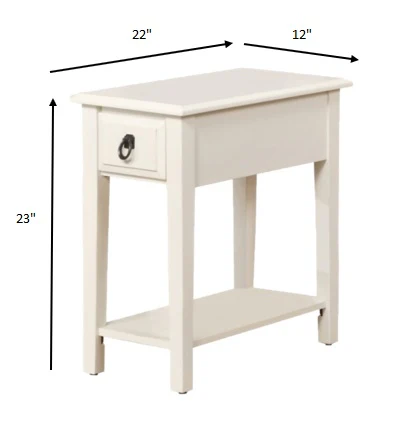 Cottage White Wooden Magazine Rack Side Table By Homeroots - Image 4