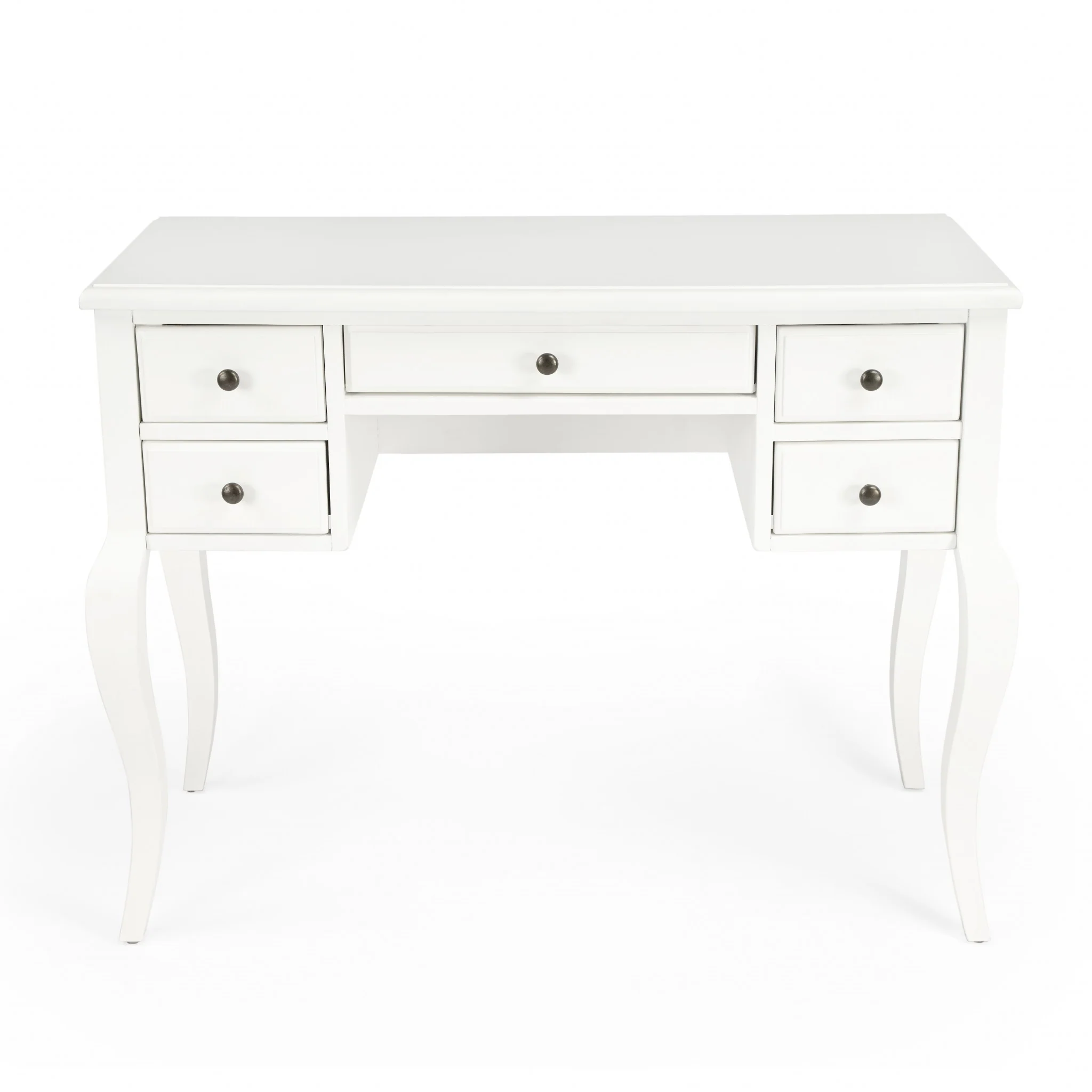 Cottage White Writing Desk By Homeroots - Image 3